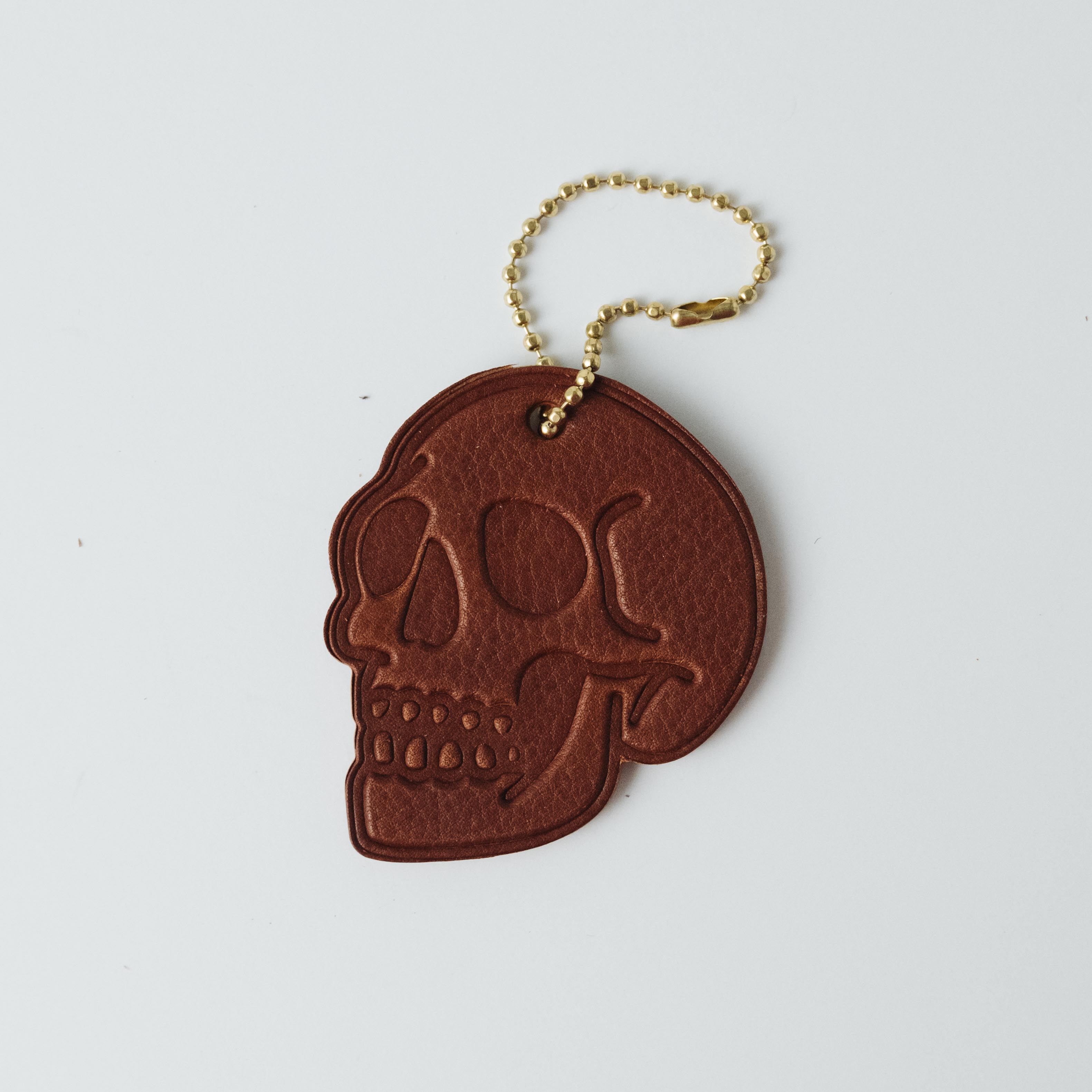 2-Ply Leather Skull Tag- personalized luggage tags - custom luggage tags - KMM & Co.