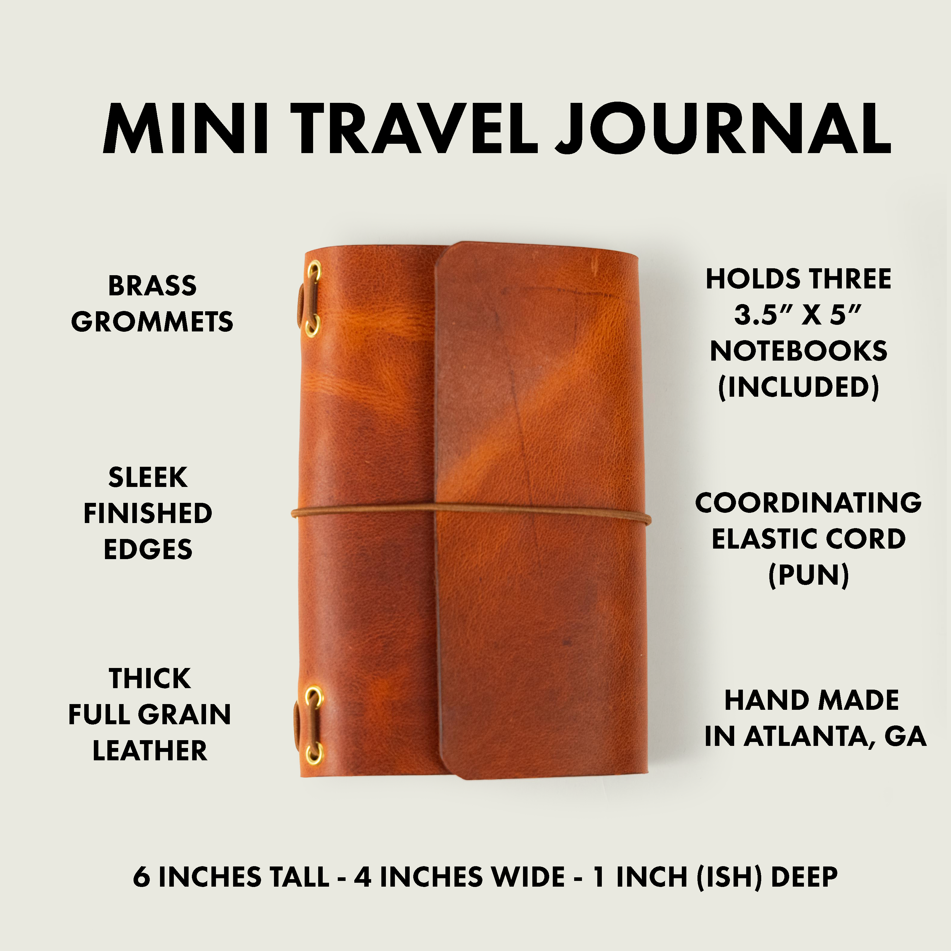 Dark Cherry Bulldog Mini Travel Journal