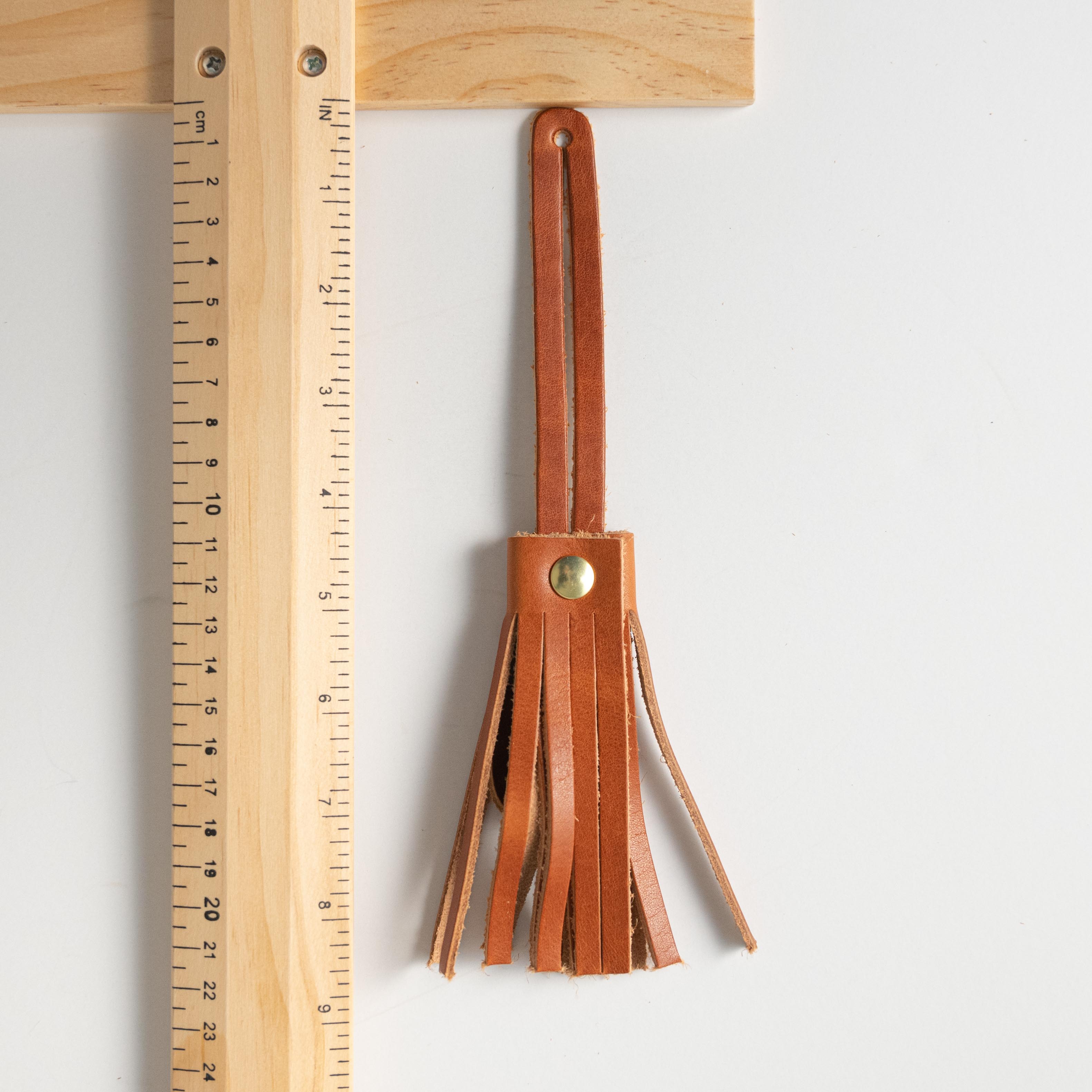Black Kodiak Leather Tassel- leather tassel keychain - KMM & Co.