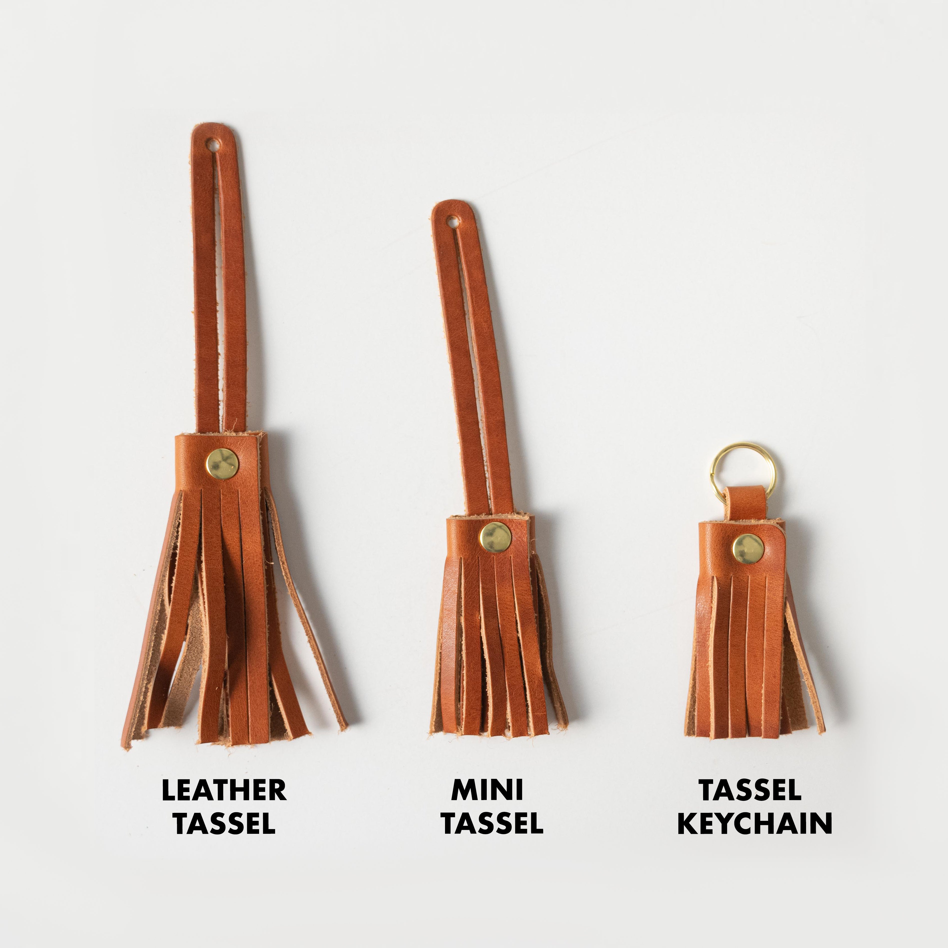 Black Kodiak Mini Tassel- leather tassel keychain - KMM & Co.