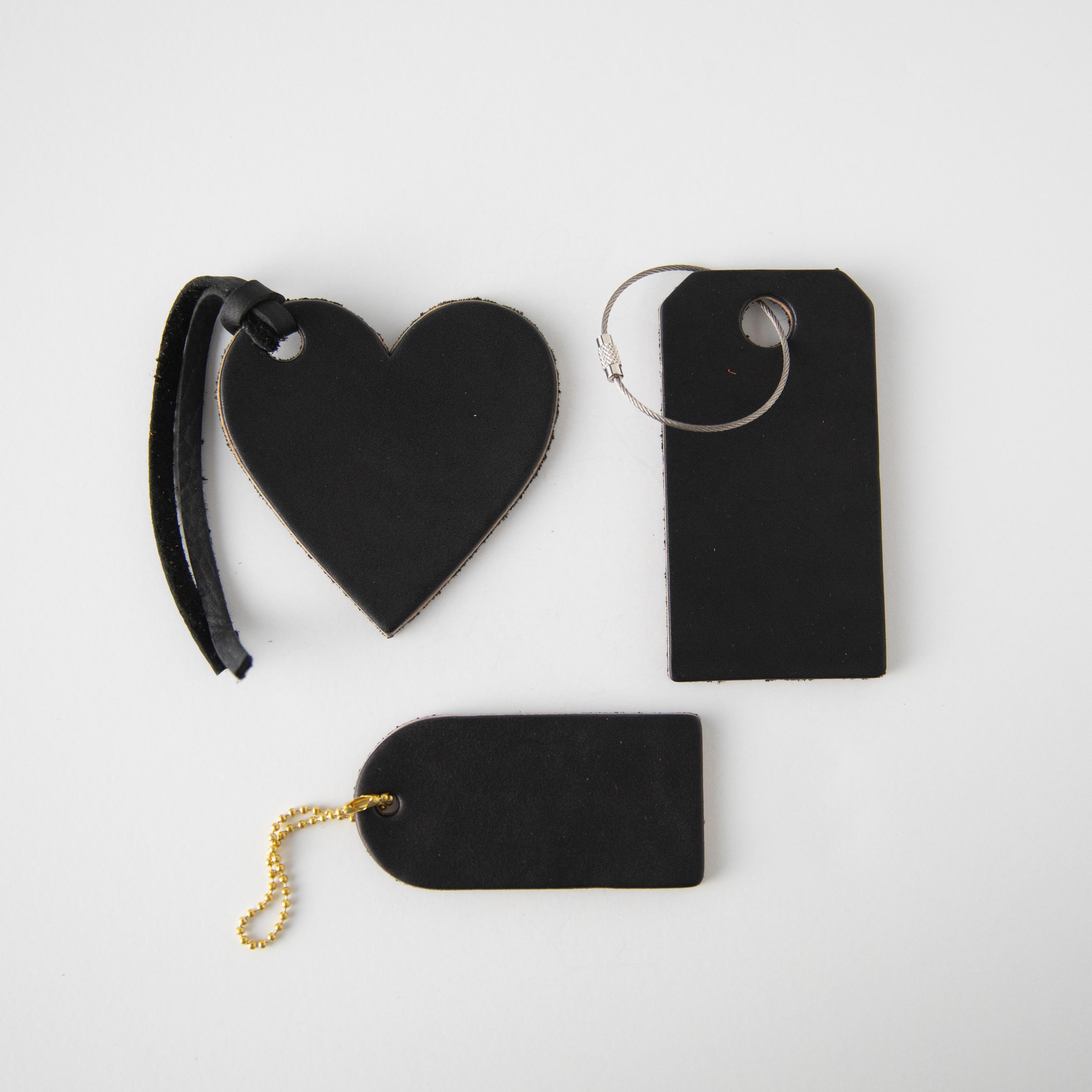 Black Leather Tag- personalized luggage tags - custom luggage tags - KMM & Co.