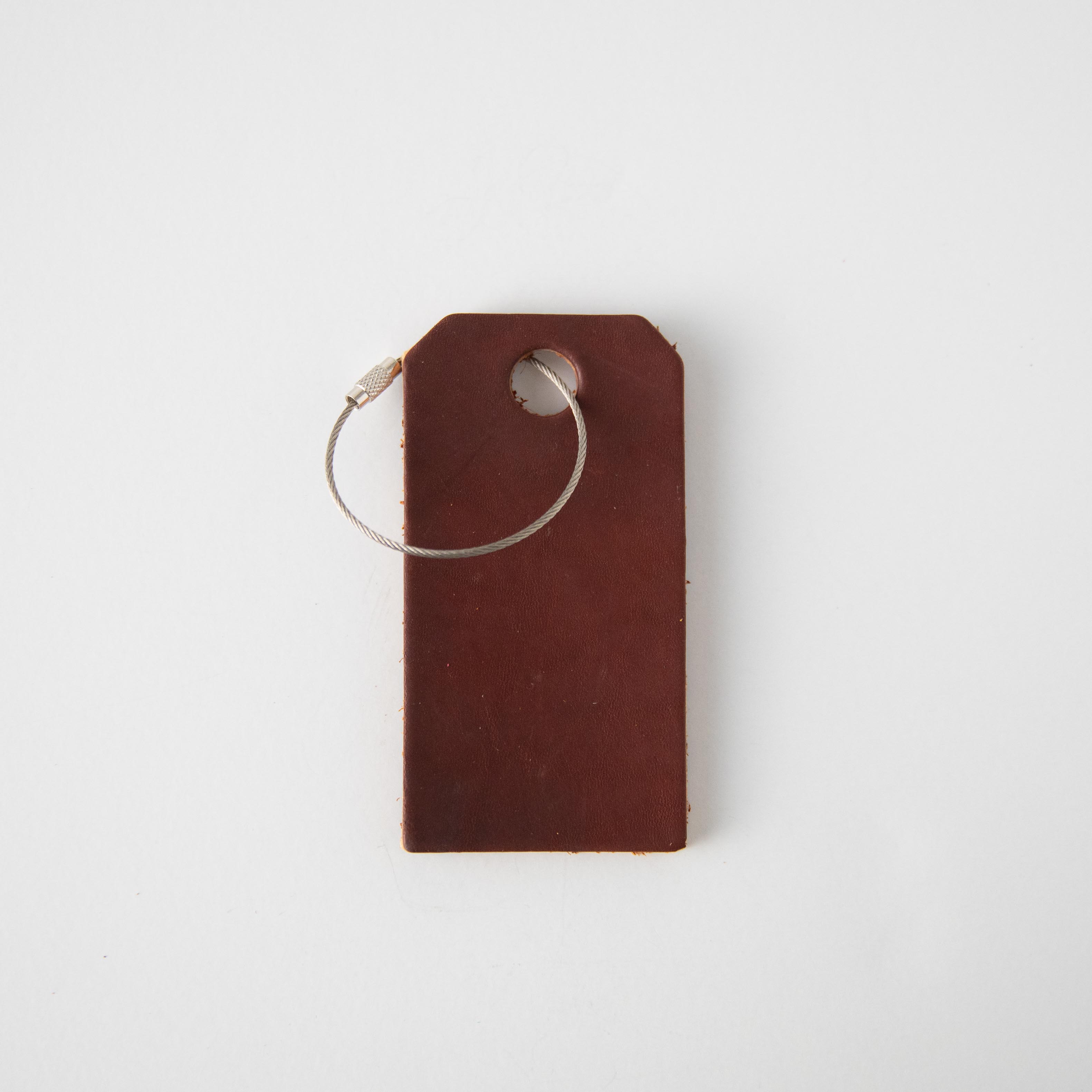 Brown Leather Tag- personalized luggage tags - custom luggage tags - KMM & Co.