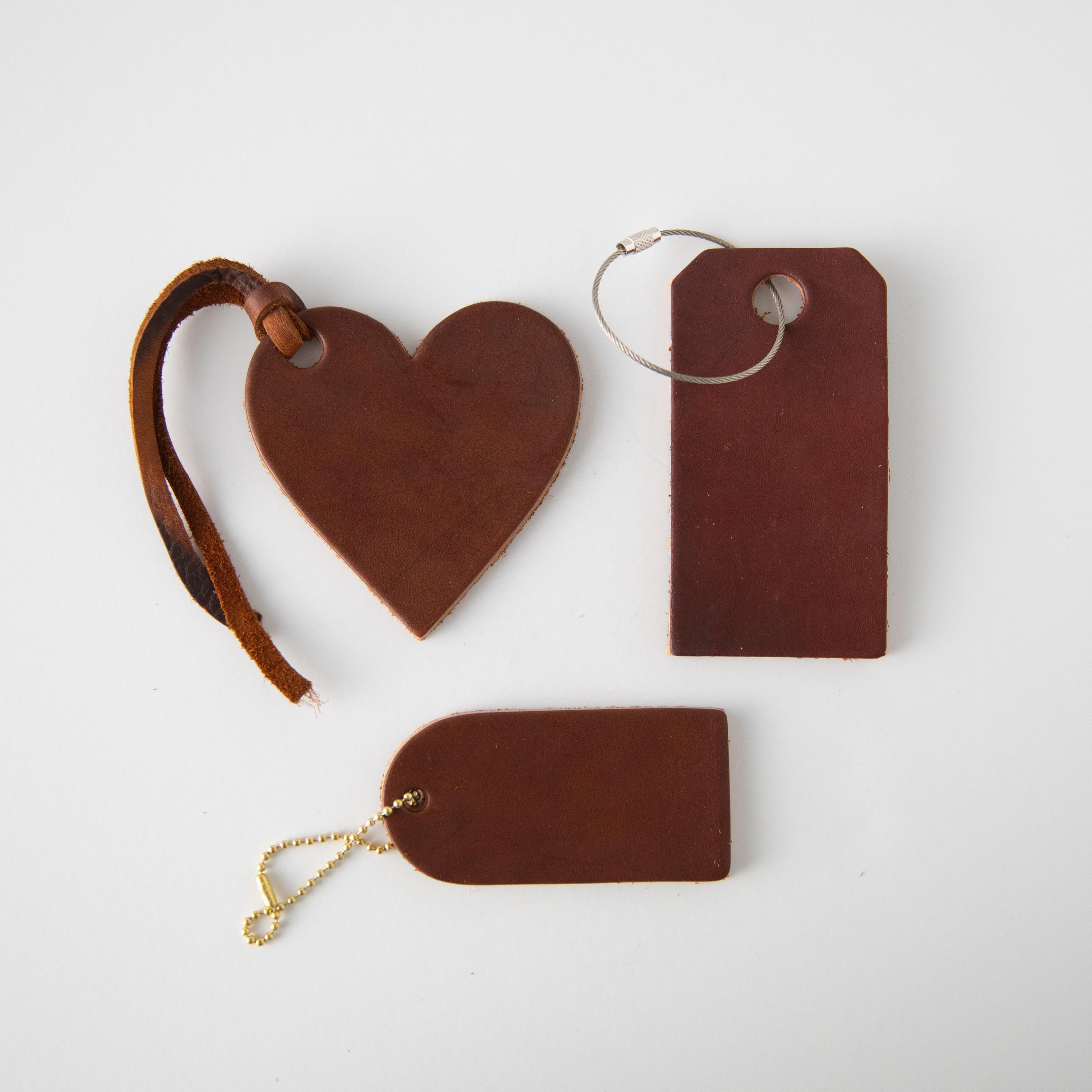 Brown Leather Tag- personalized luggage tags - custom luggage tags - KMM & Co.