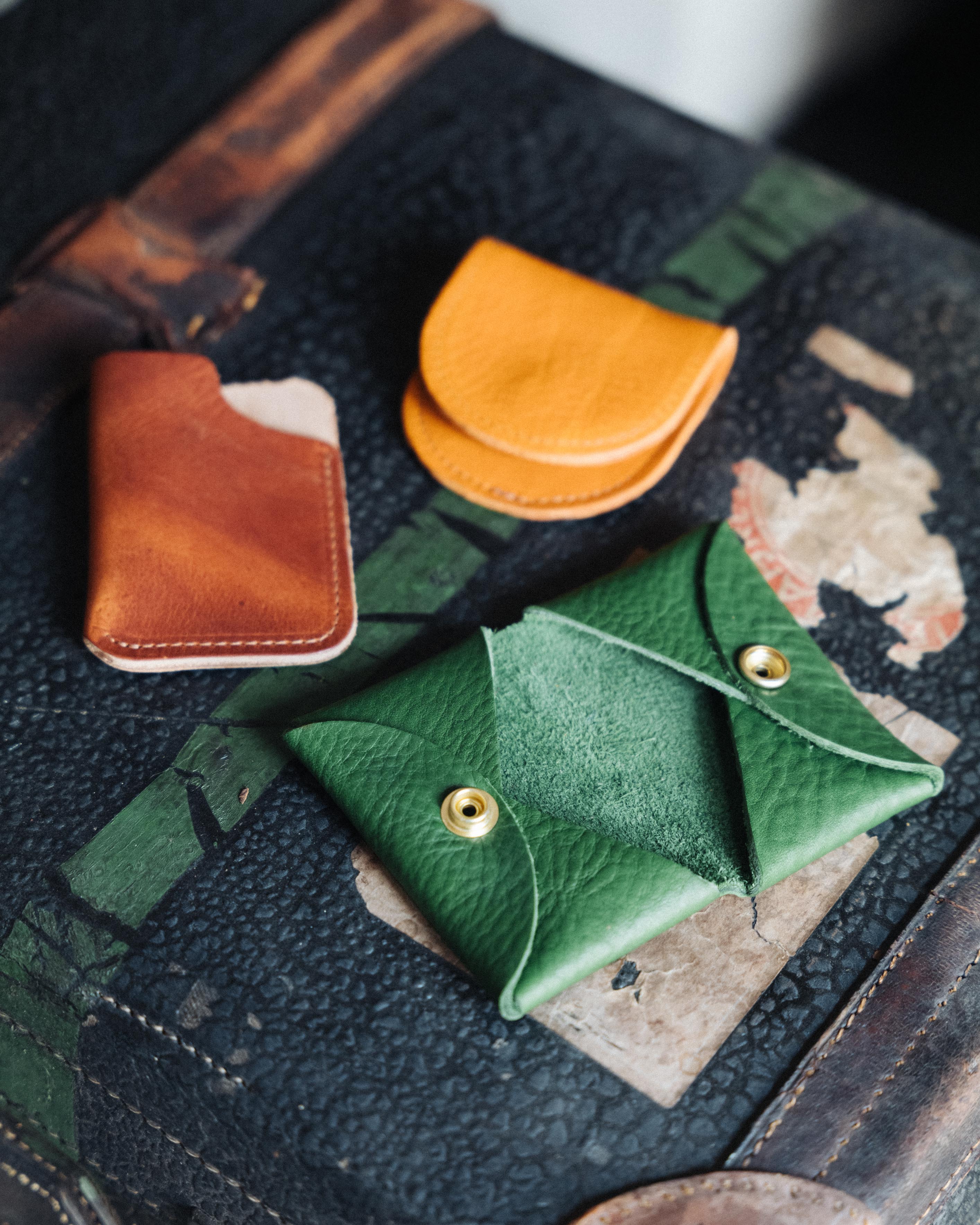 Cypress Double Card Envelope- card holder wallet - leather wallet made in America at KMM & Co.