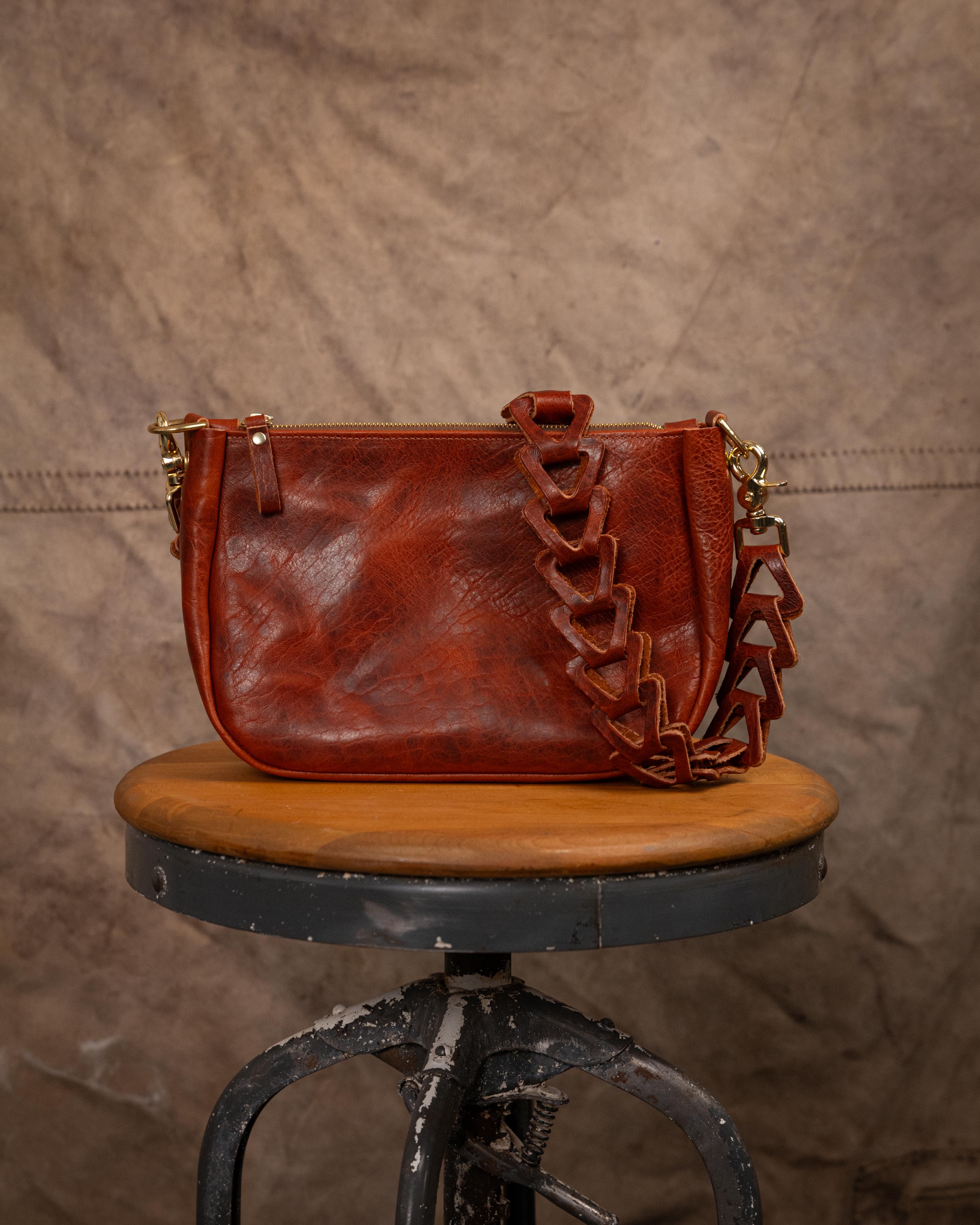 Scratch-and-Dent Whiskey Navajo Bison Medium Crossbody Bag