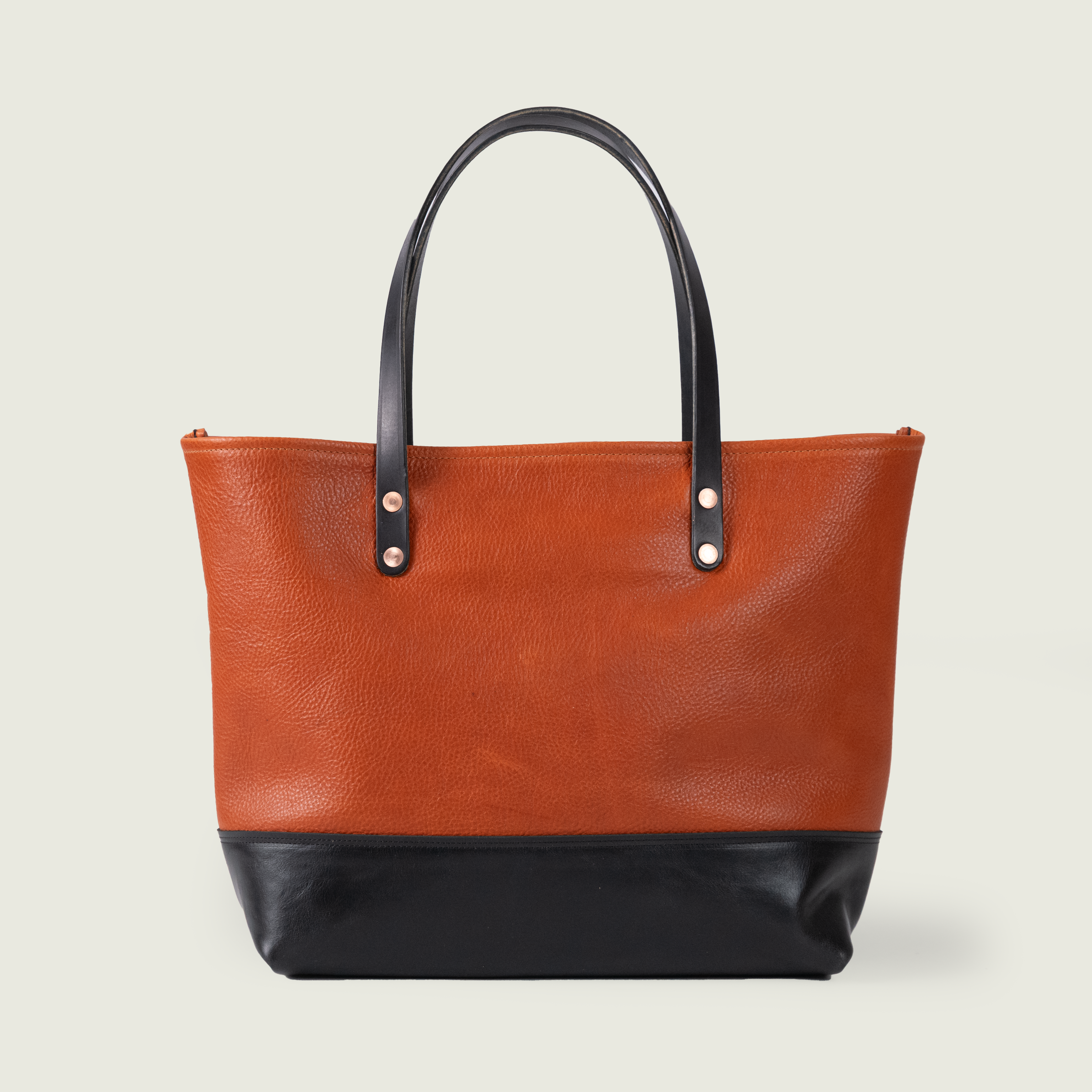 Pumpkin & Black Bulldog East West Panel Tote