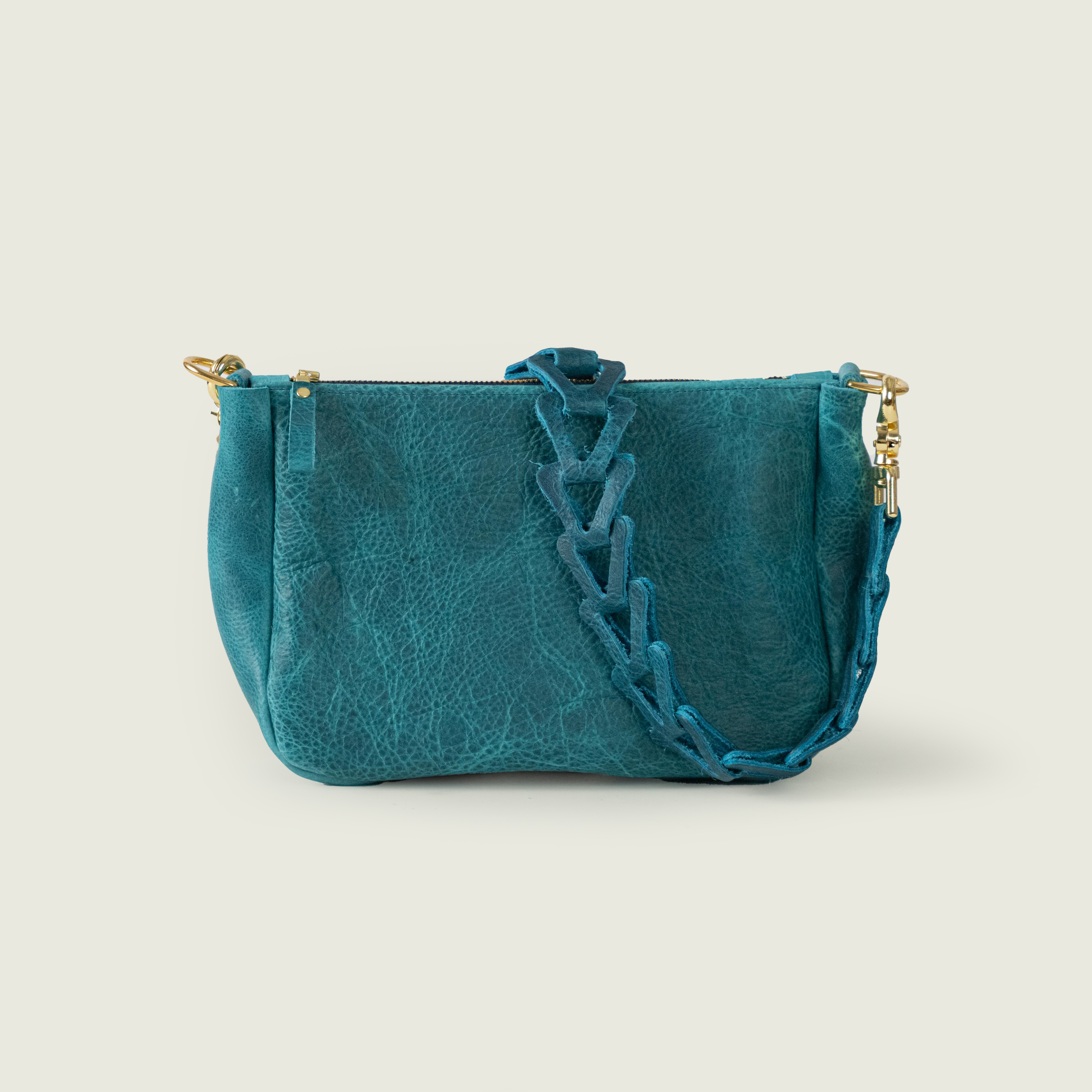 Scratch-and-Dent Petrol Blue Bison Medium Crossbody Bag