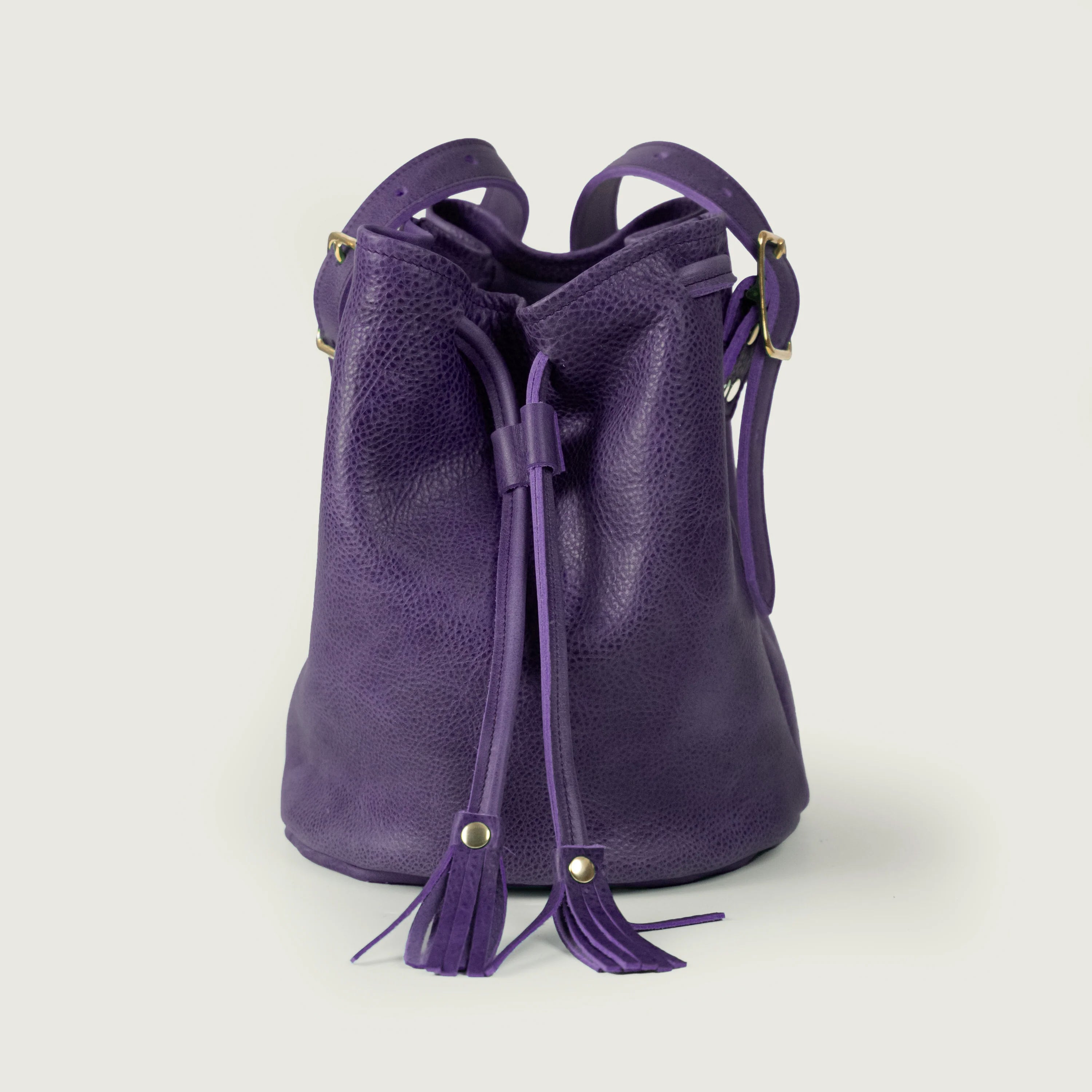 Purple Bulldog Bucket Bag