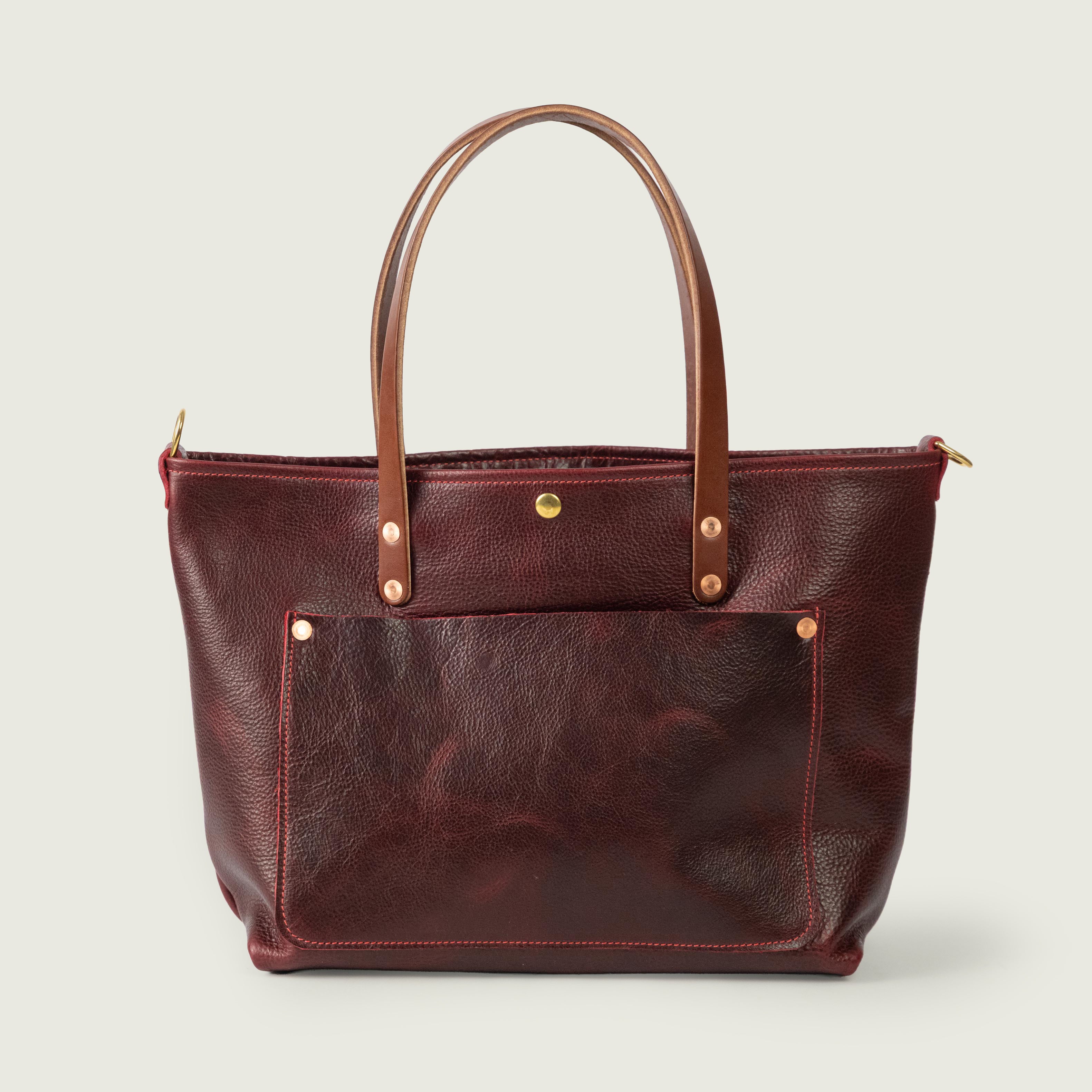 Dark Cherry Bulldog East West Travel Tote