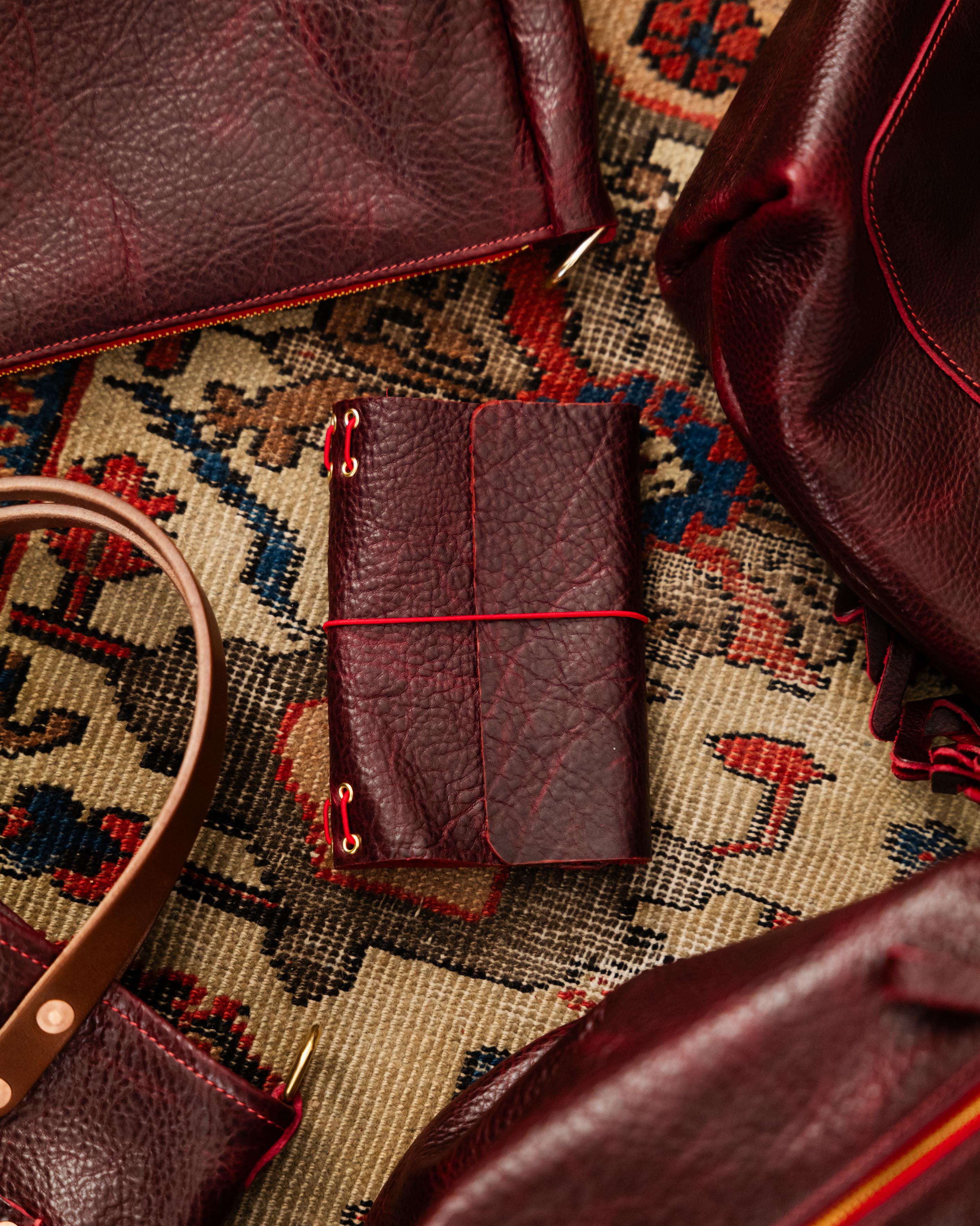 Dark Cherry Bulldog Mini Travel Journal