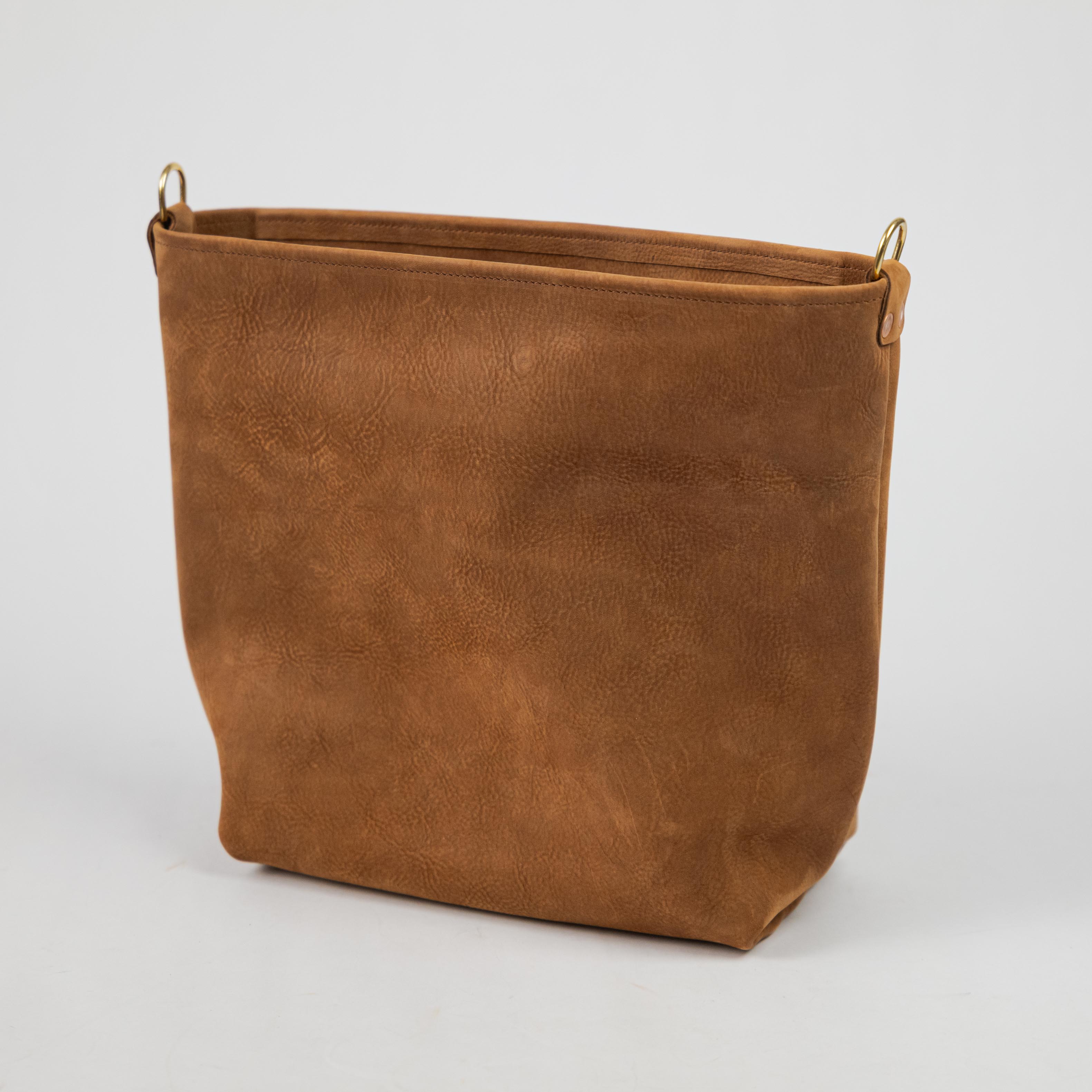 Tan Nubuck Crossbody Tote