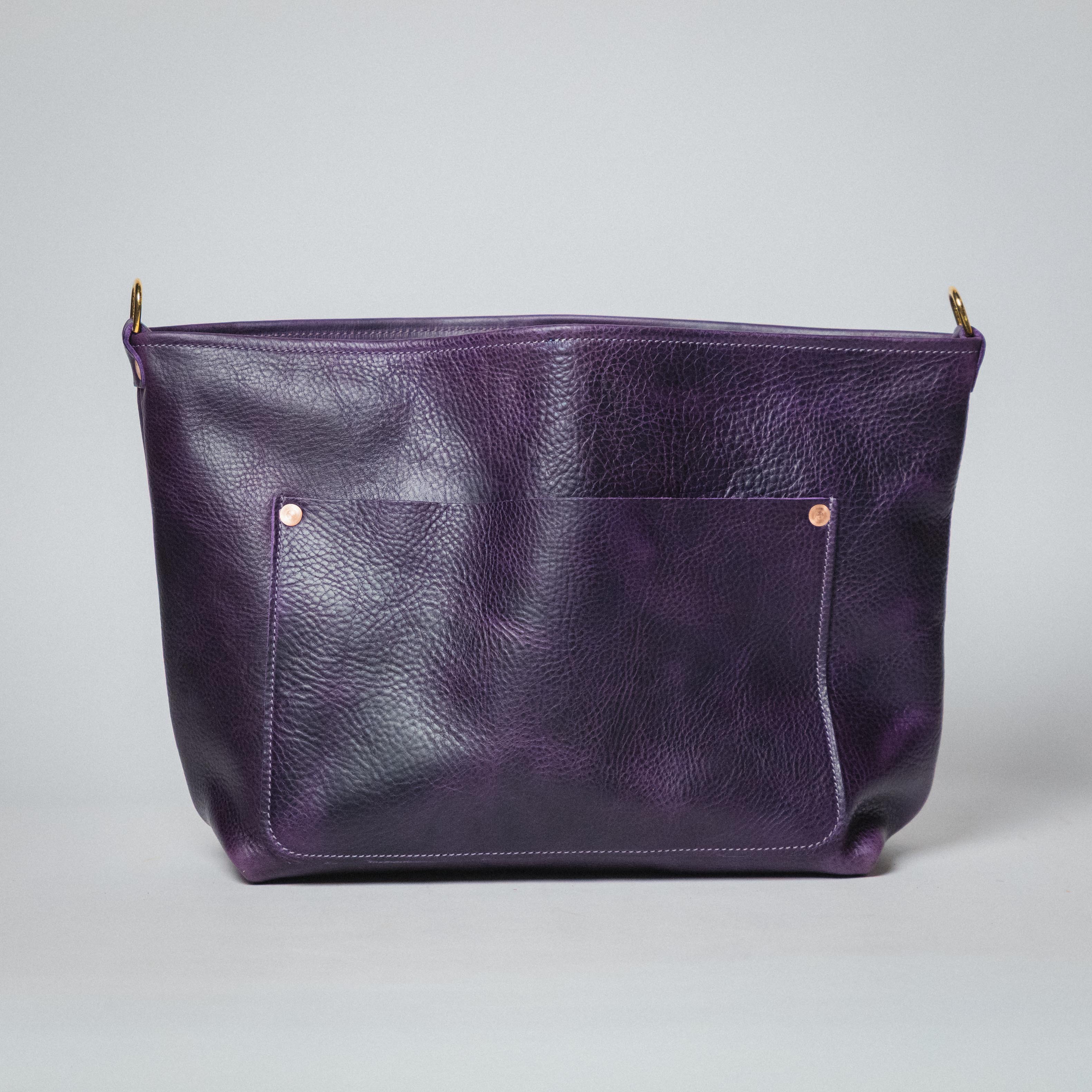 Purple Bulldog East West Crossbody Travel Tote