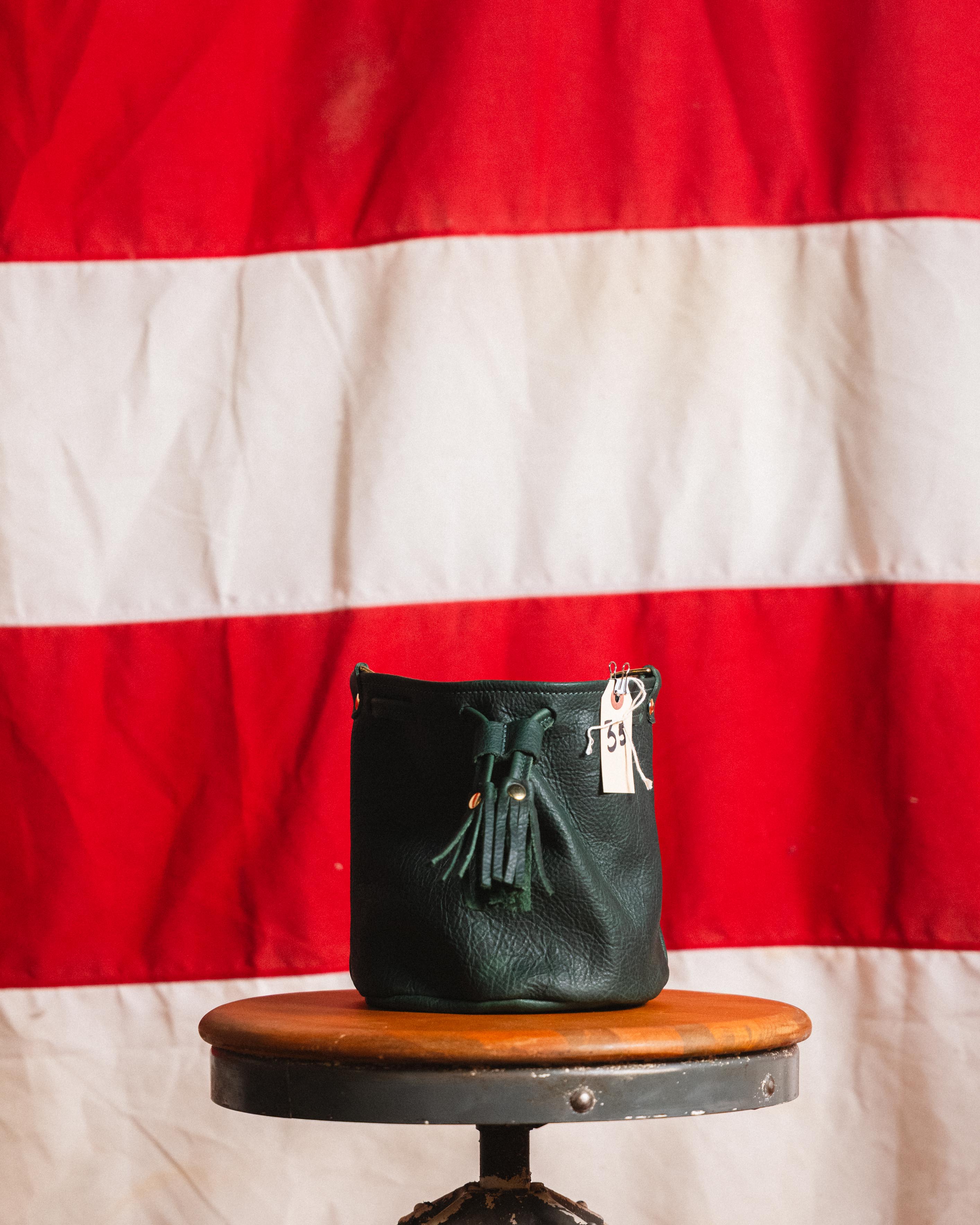 35. Green Kodiak Mini Bucket Bag