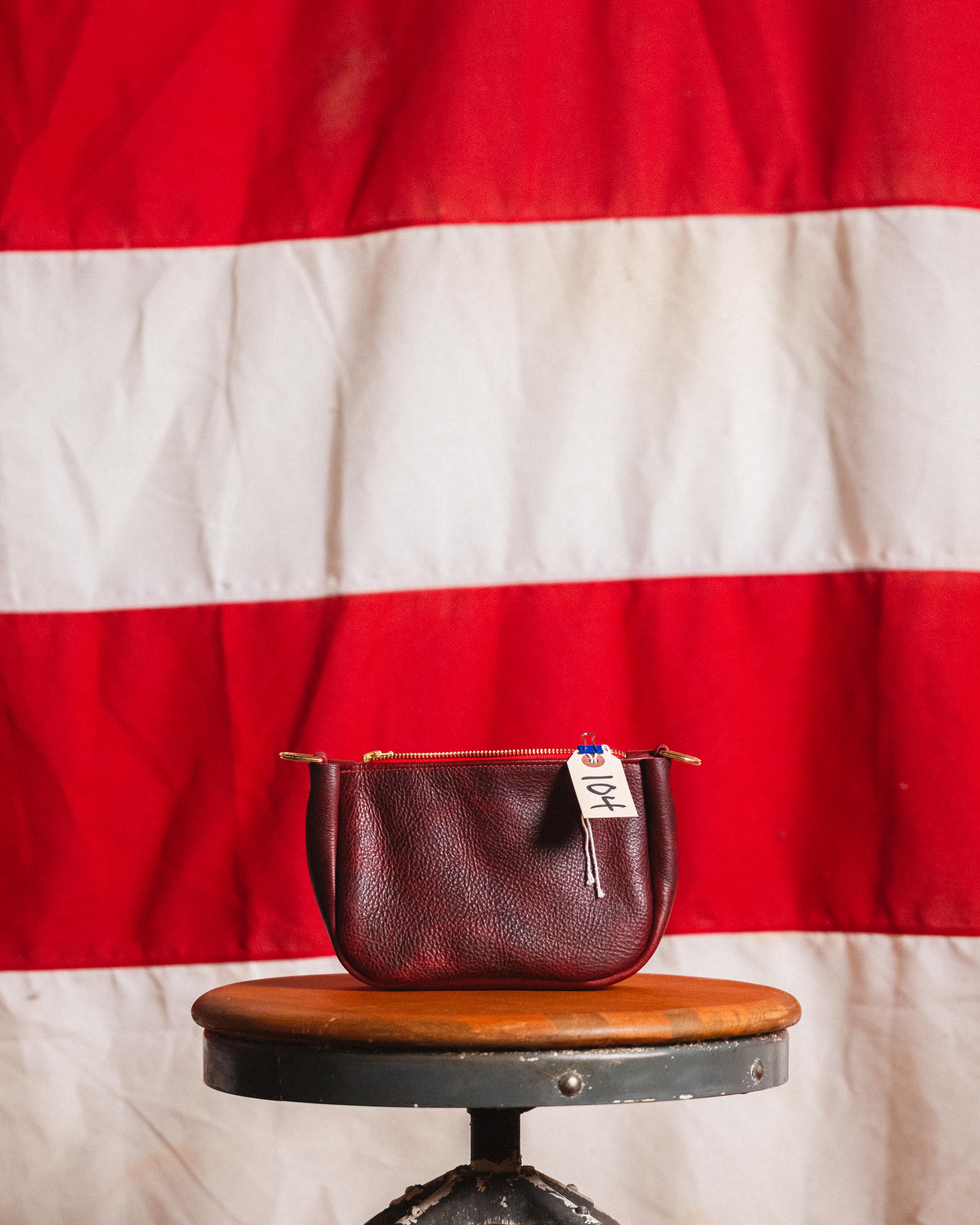104. Dark Cherry Bulldog Mini Crossbody Bag