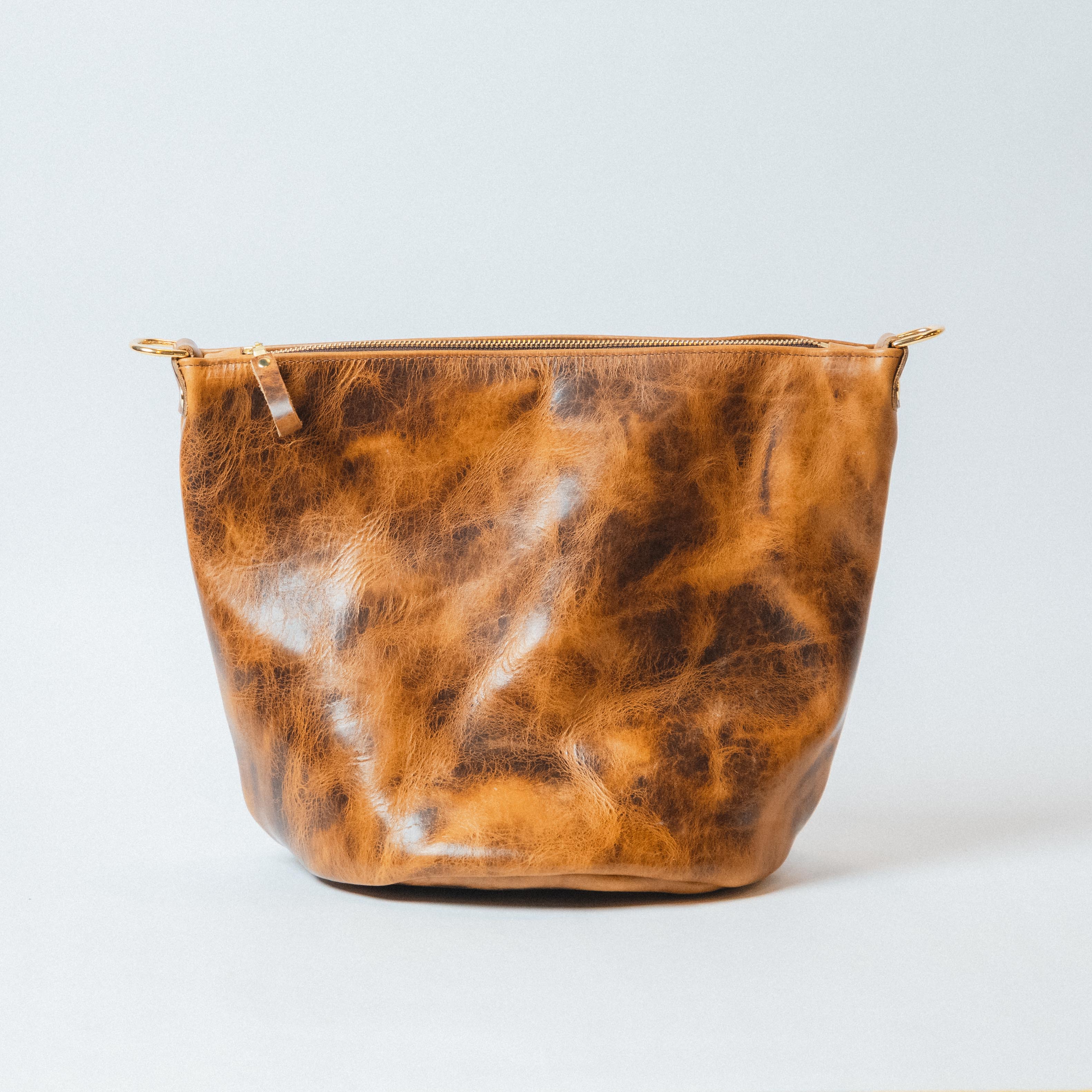 Rustic Bison Zip-Top Bucket Bag