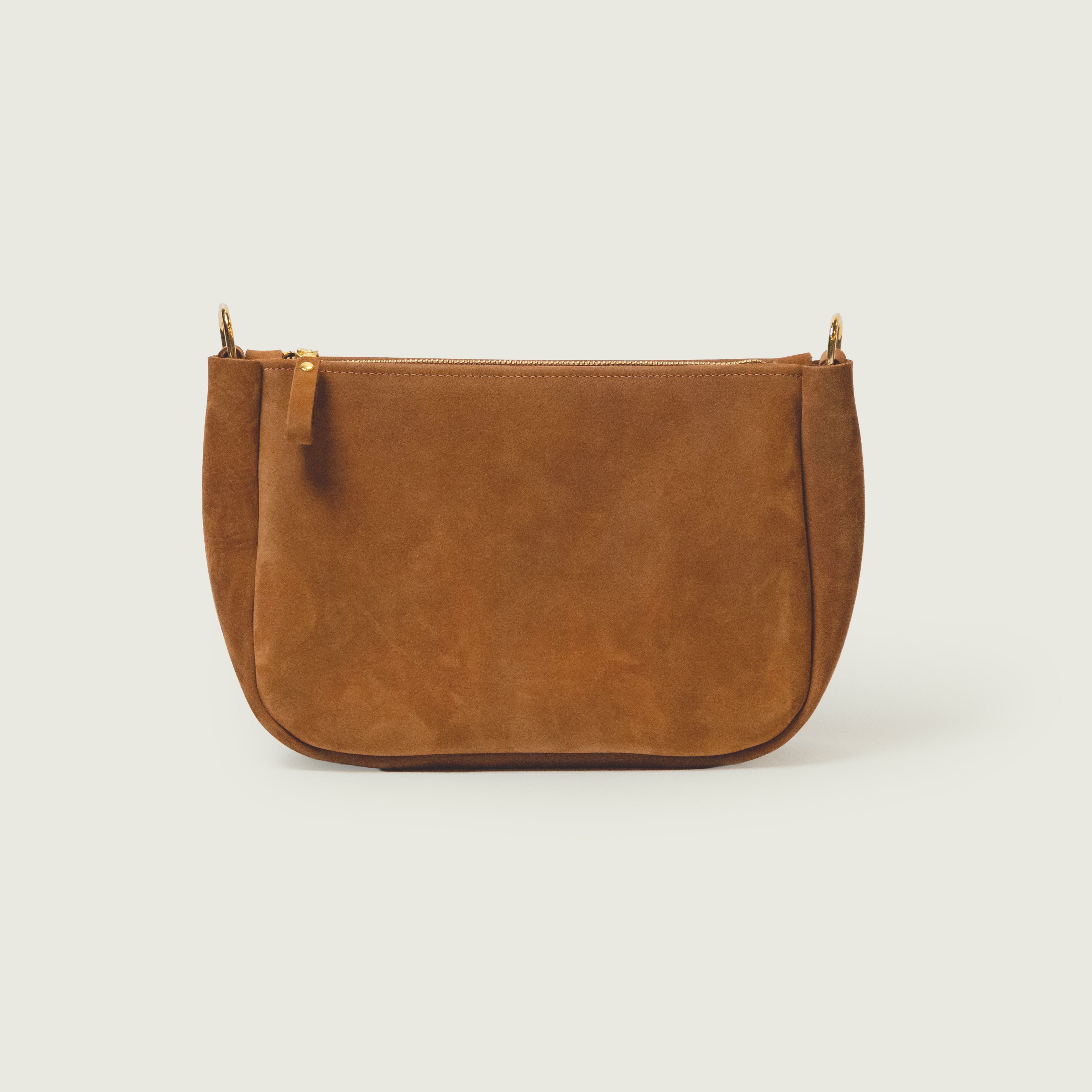 Tan Nubuck Medium Crossbody Bag
