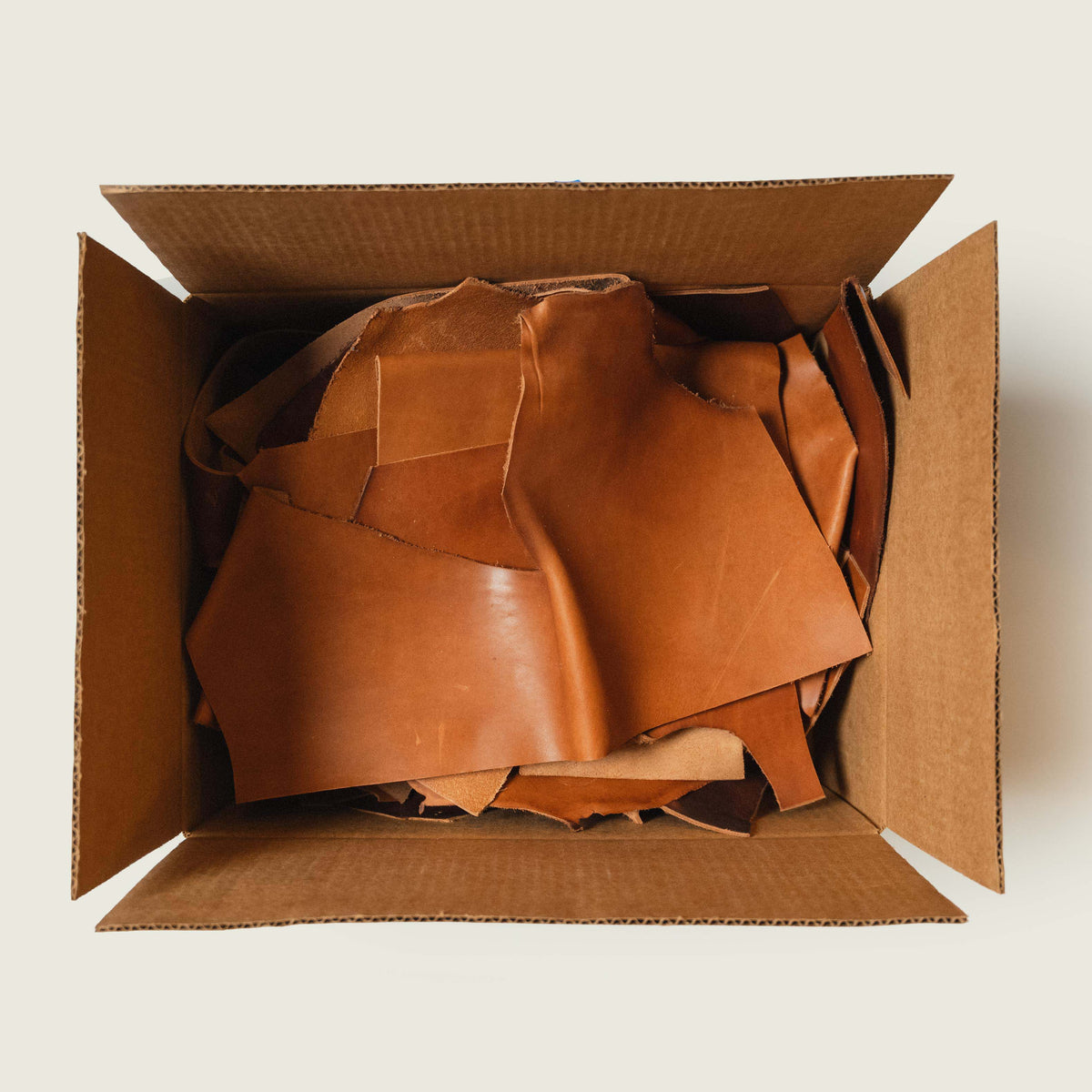 20lbs of Scrap Cognac Leather