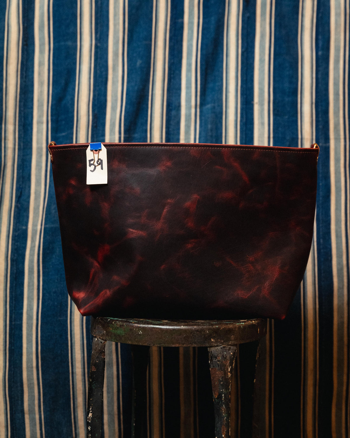 59. Violet Rustic Bison East West Crossbody Tote
