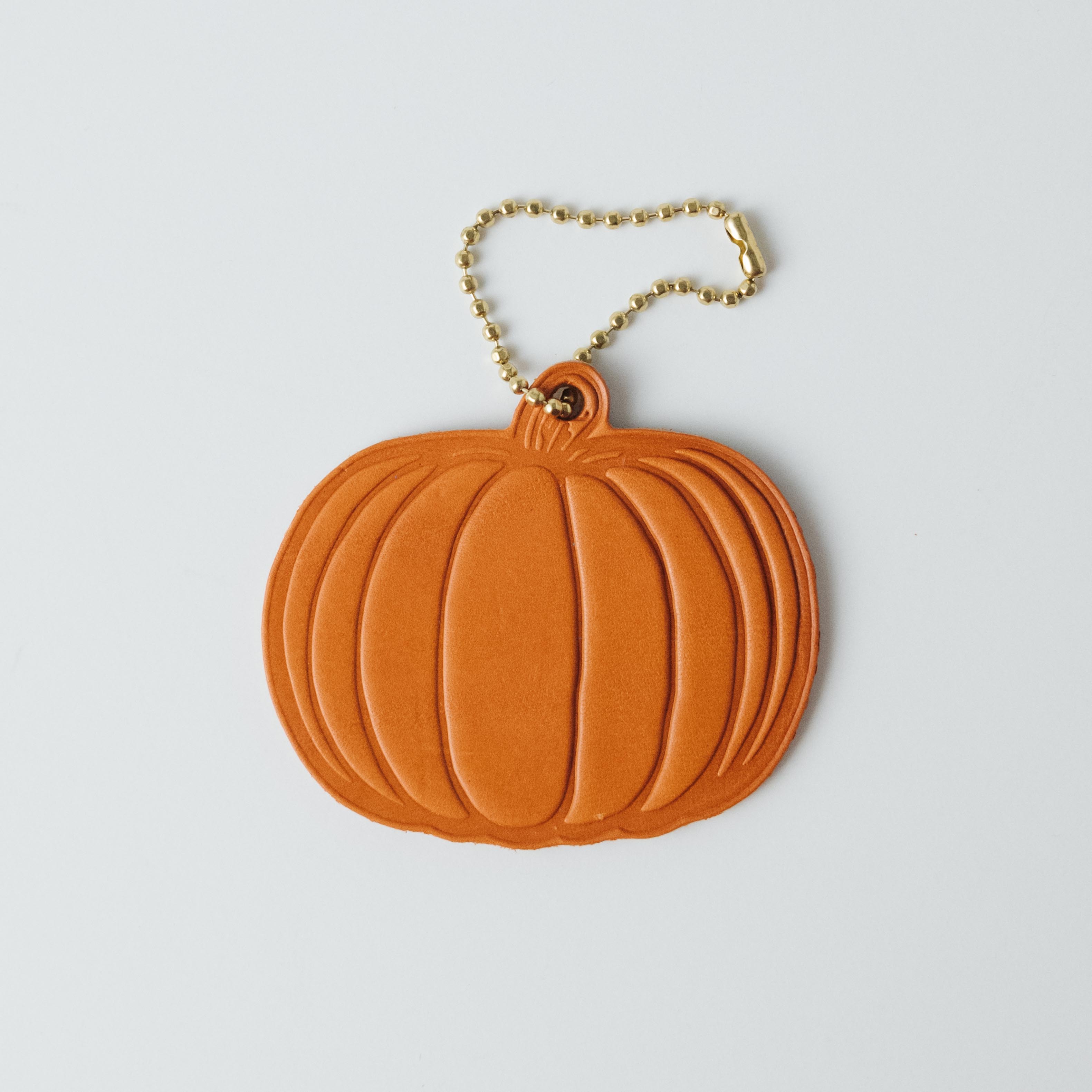 Leather Pumpkin Tag- personalized luggage tags - custom luggage tags - KMM & Co.