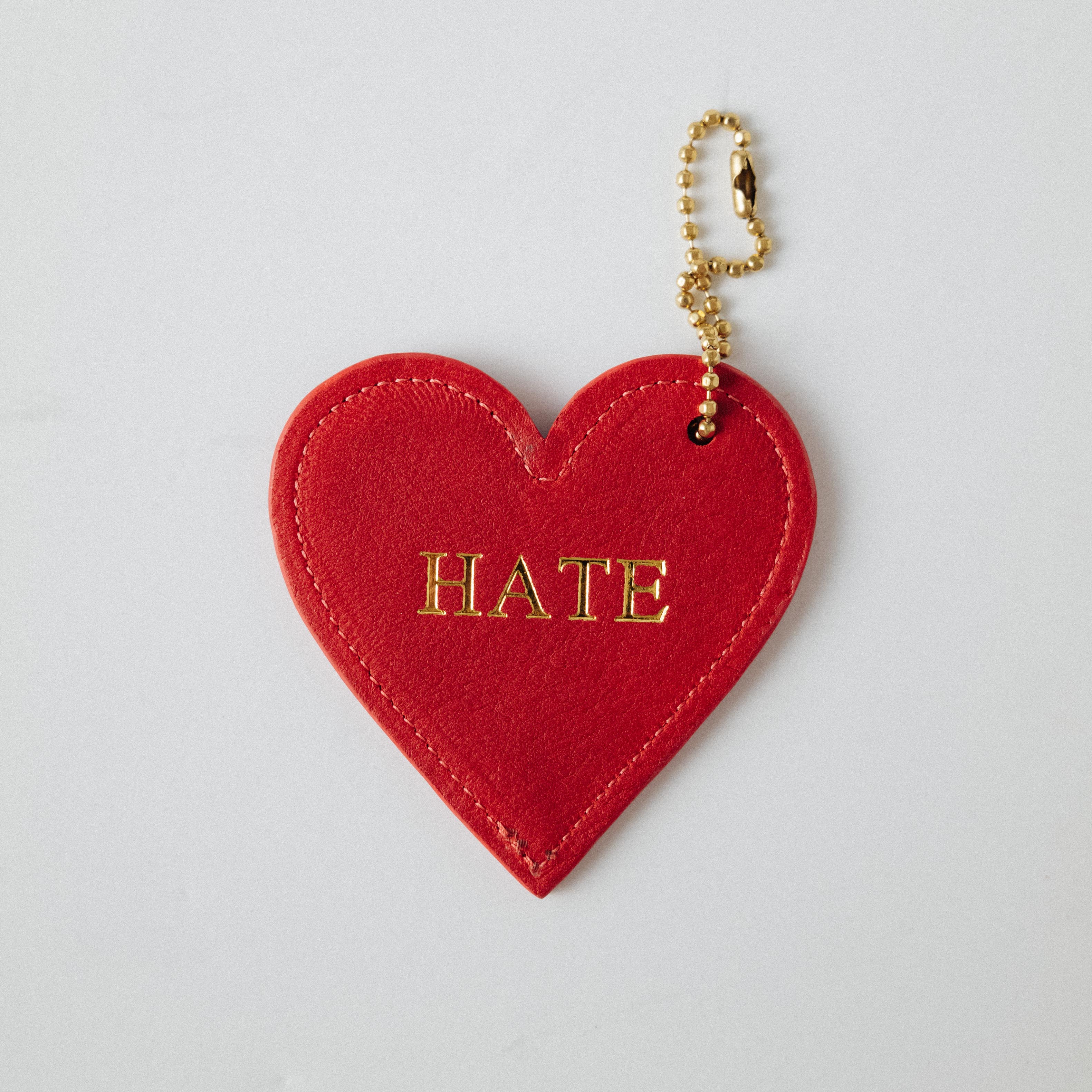 Love/Hate Leather Heart Tag- personalized luggage tags - custom luggage tags - KMM & Co.