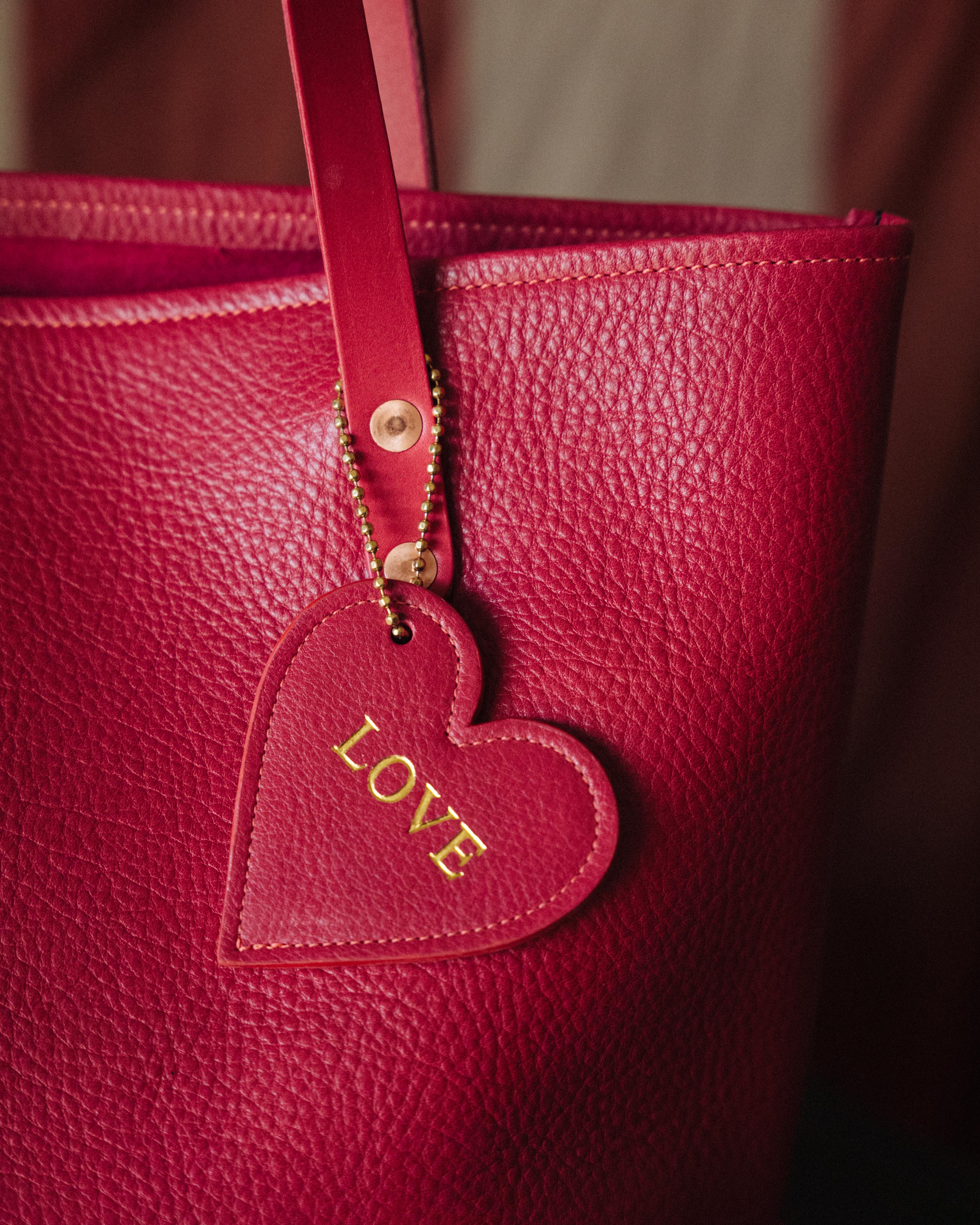 Love/Hate Leather Heart Tag- personalized luggage tags - custom luggage tags - KMM & Co.