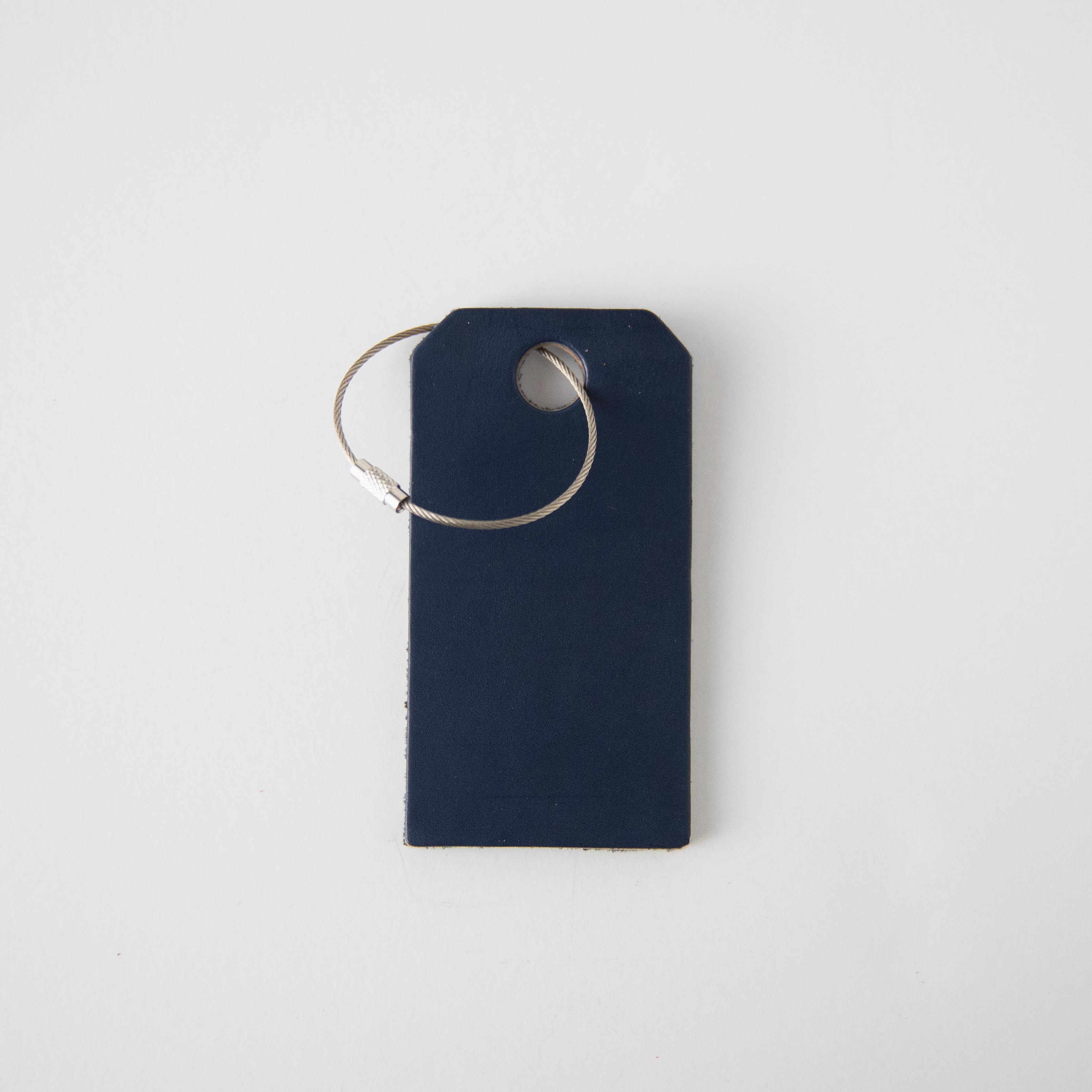 Navy Leather Tag- personalized luggage tags - custom luggage tags - KMM & Co.