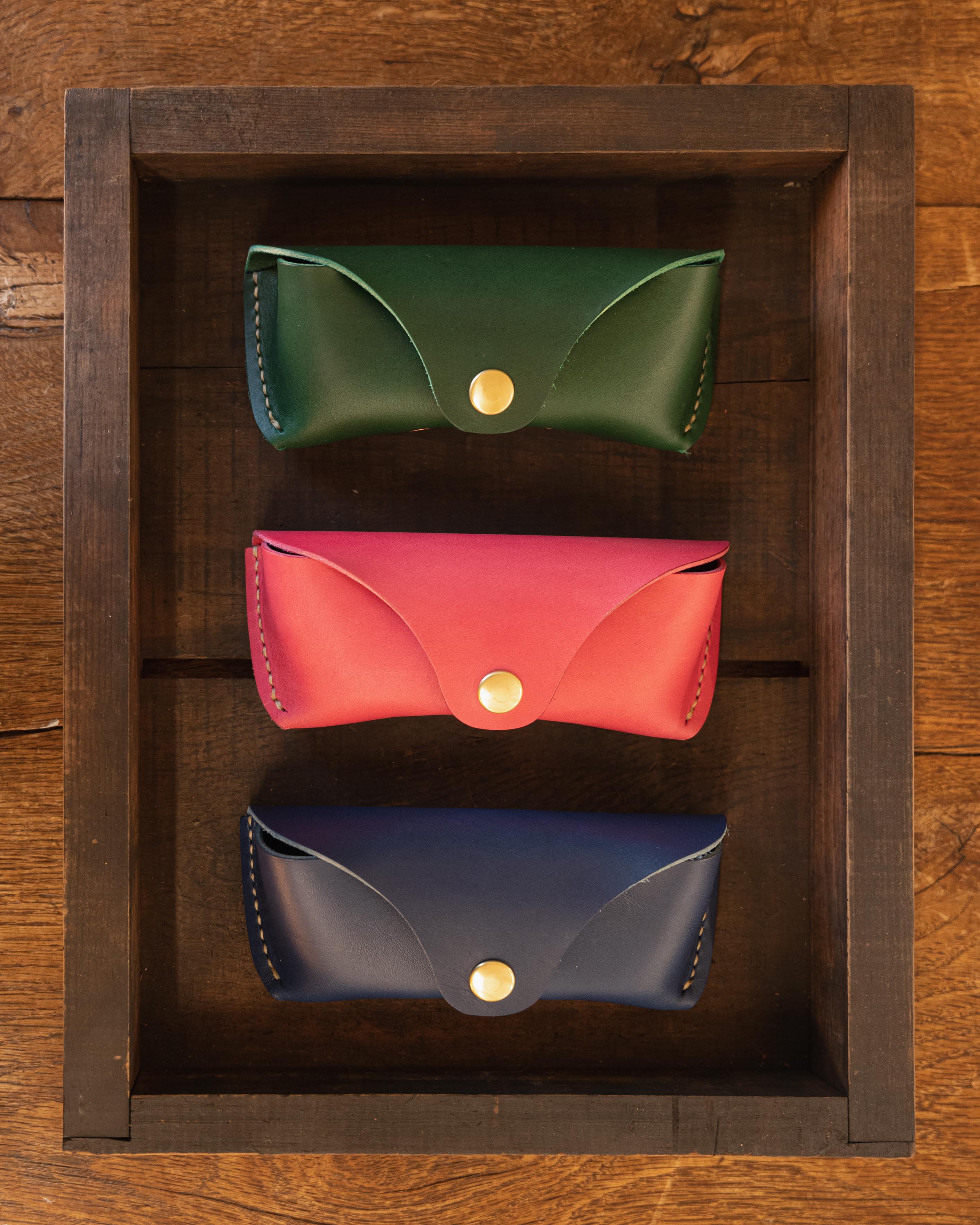 Navy Sunglasses Case- leather glasses case - KMM & Co.