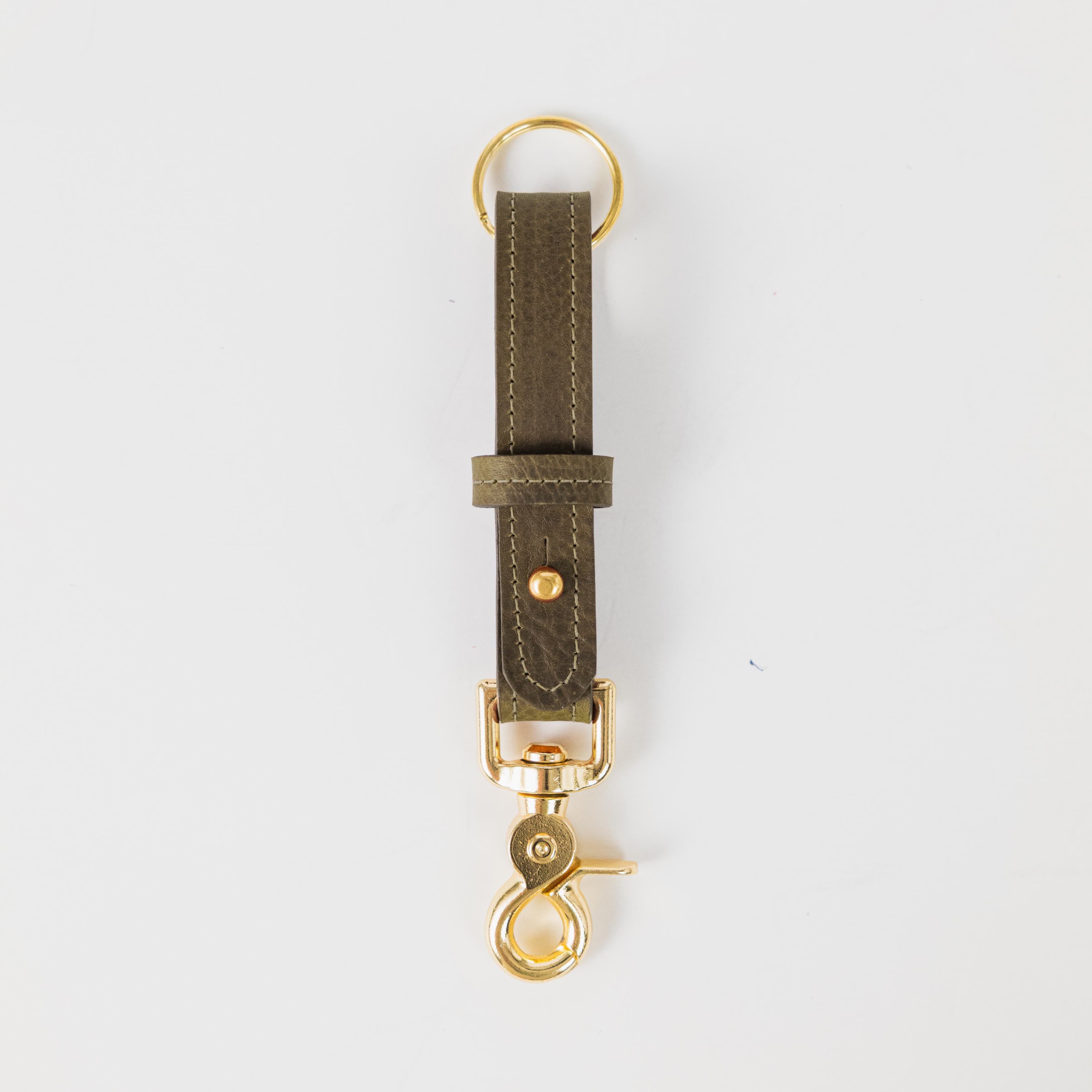 Olive Kodiak Key Lanyard- leather keychain for men and women - KMM & Co.