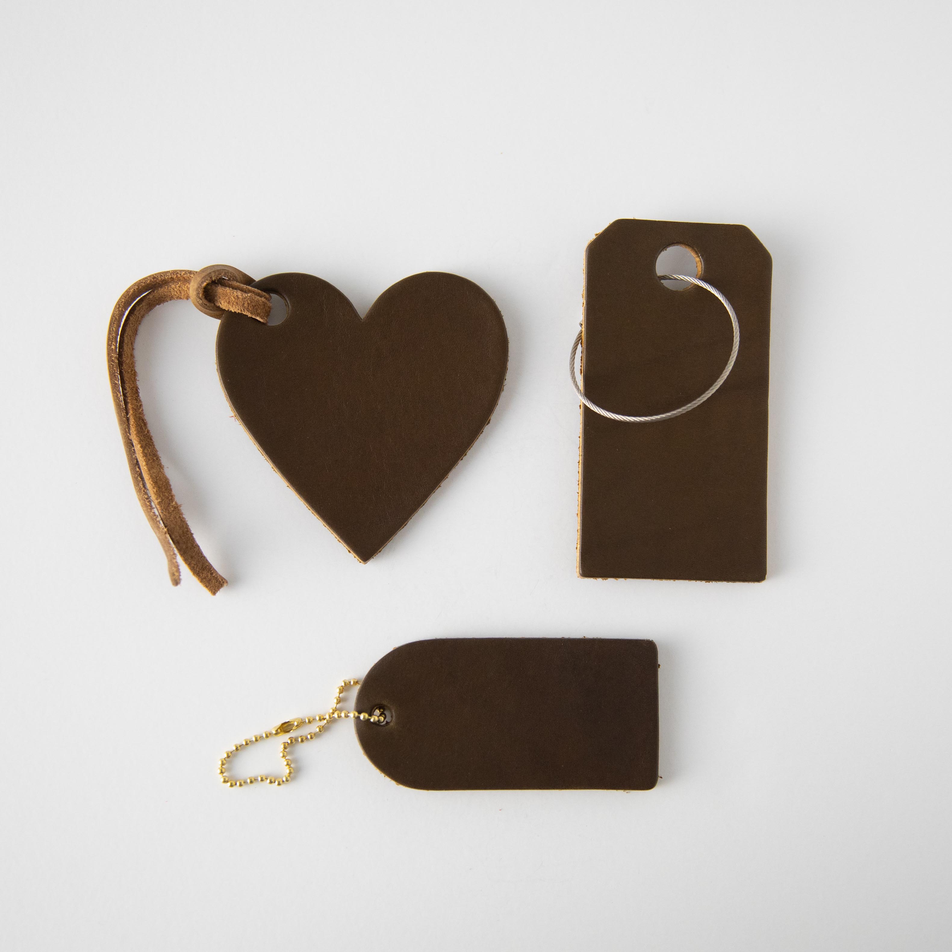 Olive Leather Heart Tag- personalized luggage tags - custom luggage tags - KMM & Co.