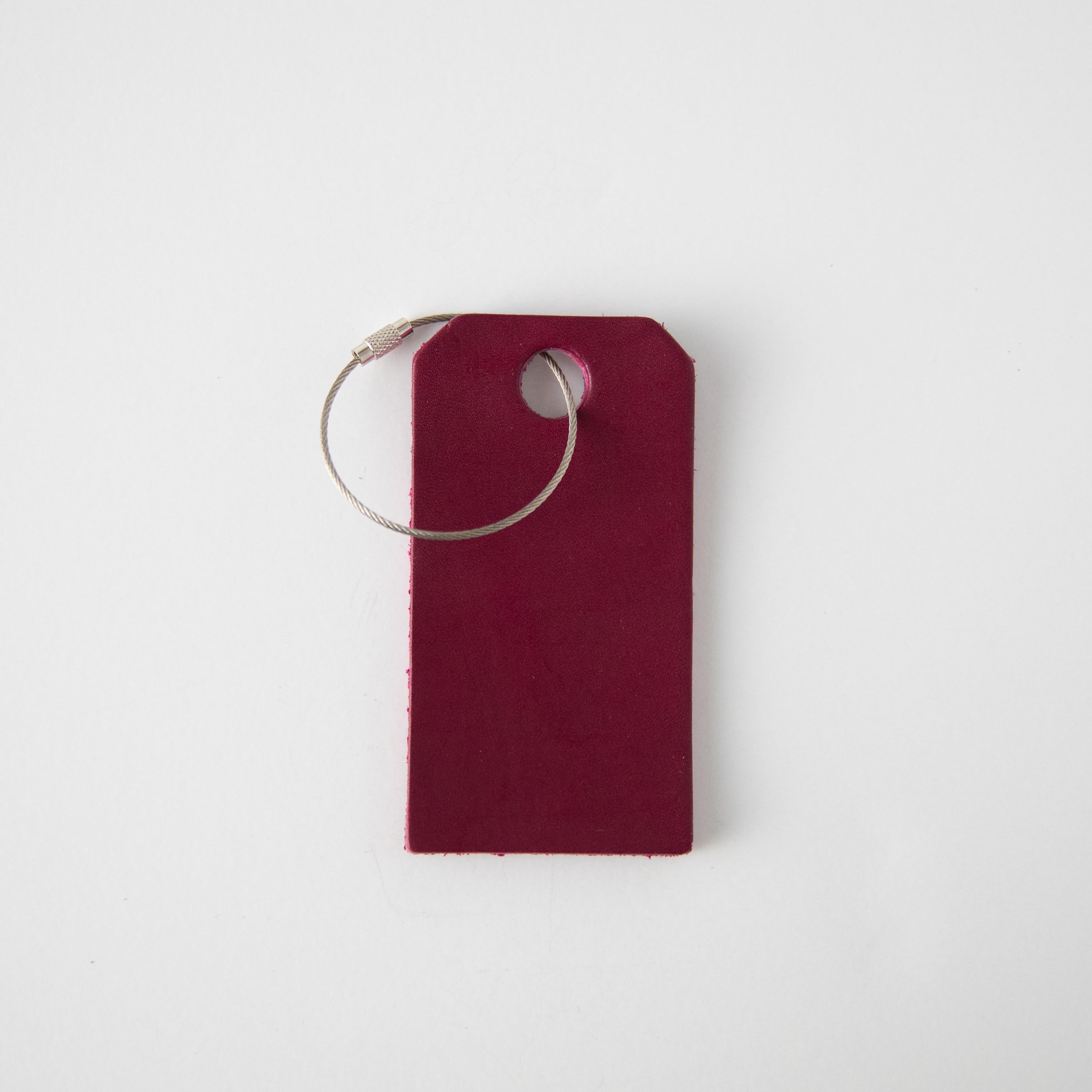 Purple Leather Tag- personalized luggage tags - custom luggage tags - KMM & Co.