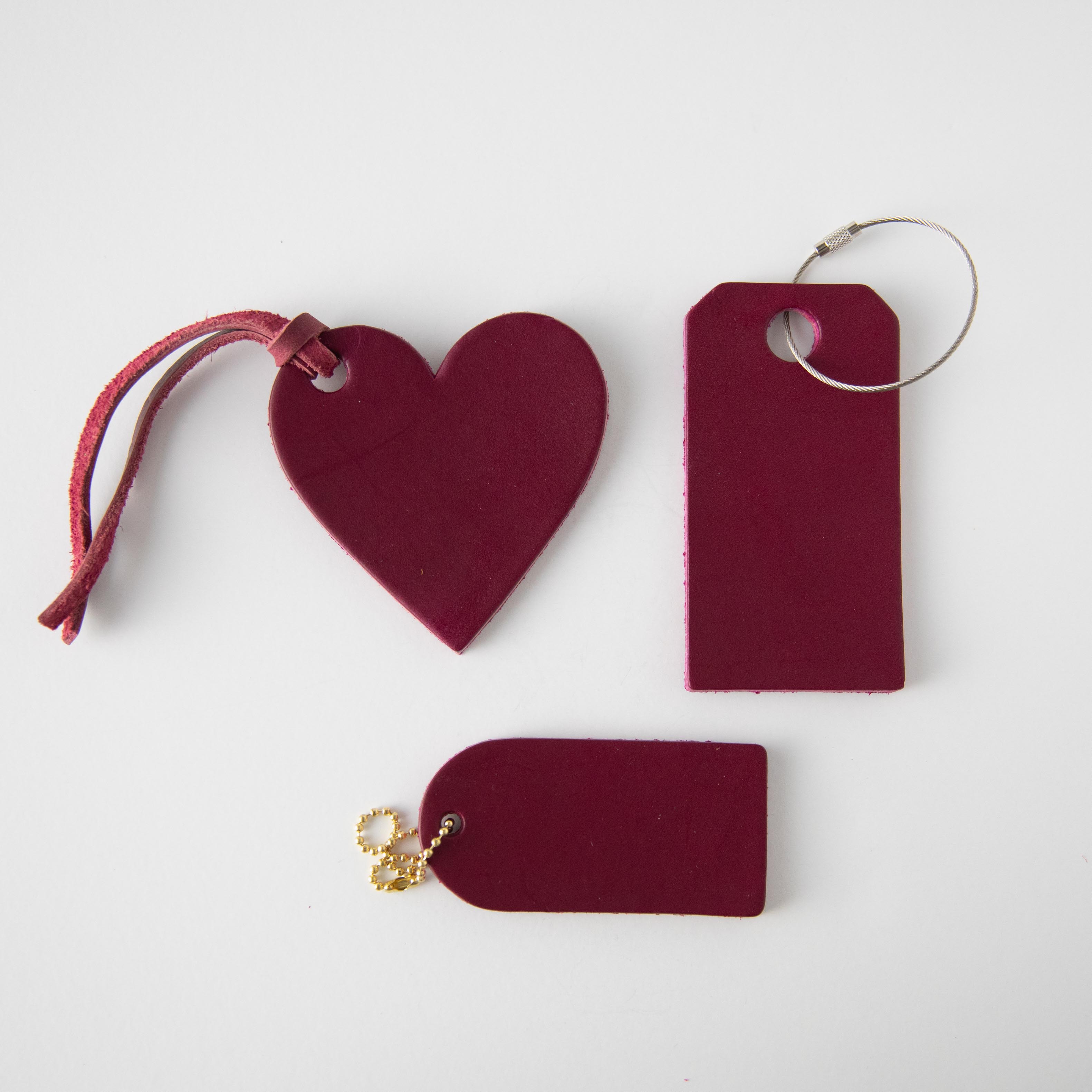 Purple Mini Leather Tag- personalized luggage tags - custom luggage tags - KMM & Co.
