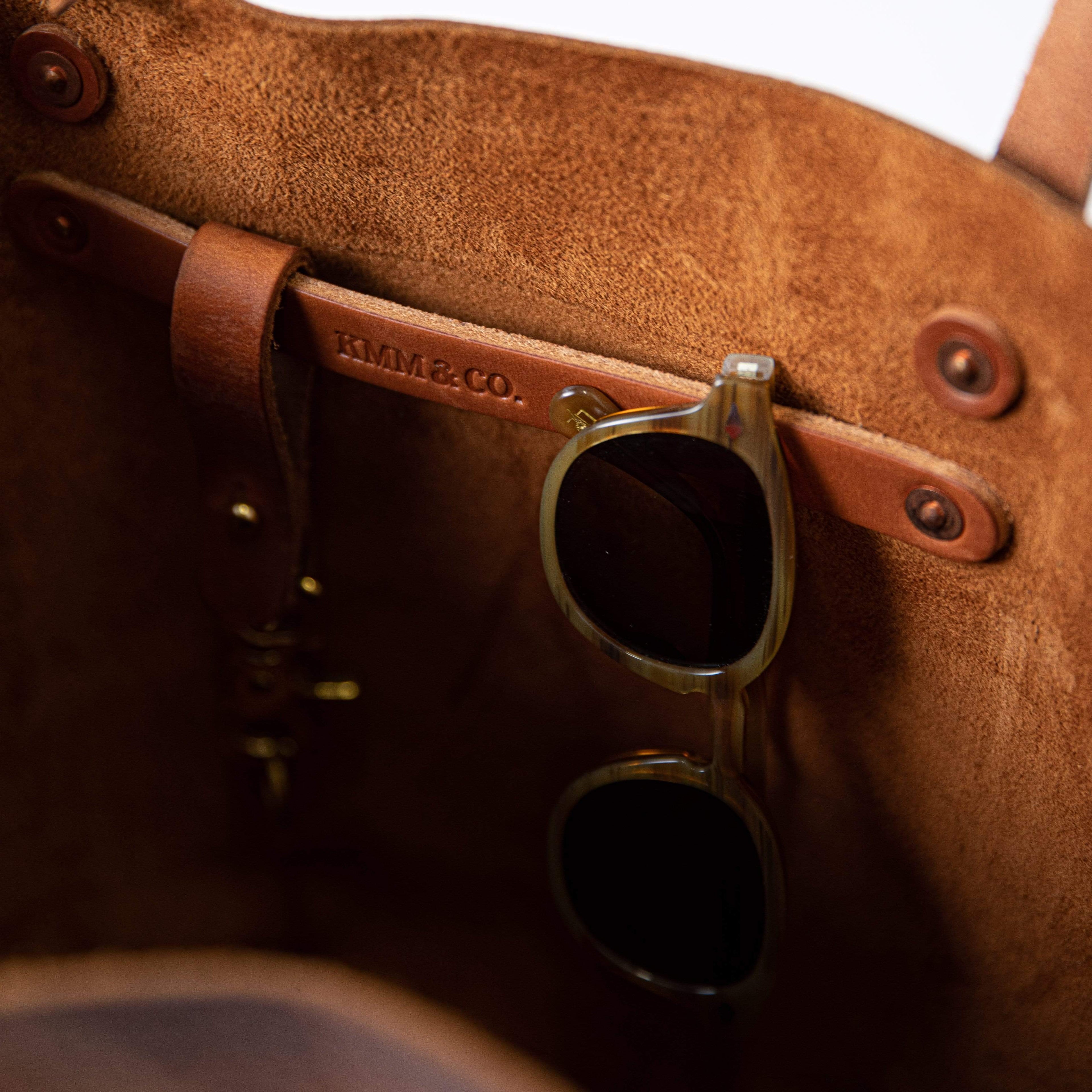 Tan Kodiak Tote- tan leather bag handmade in America