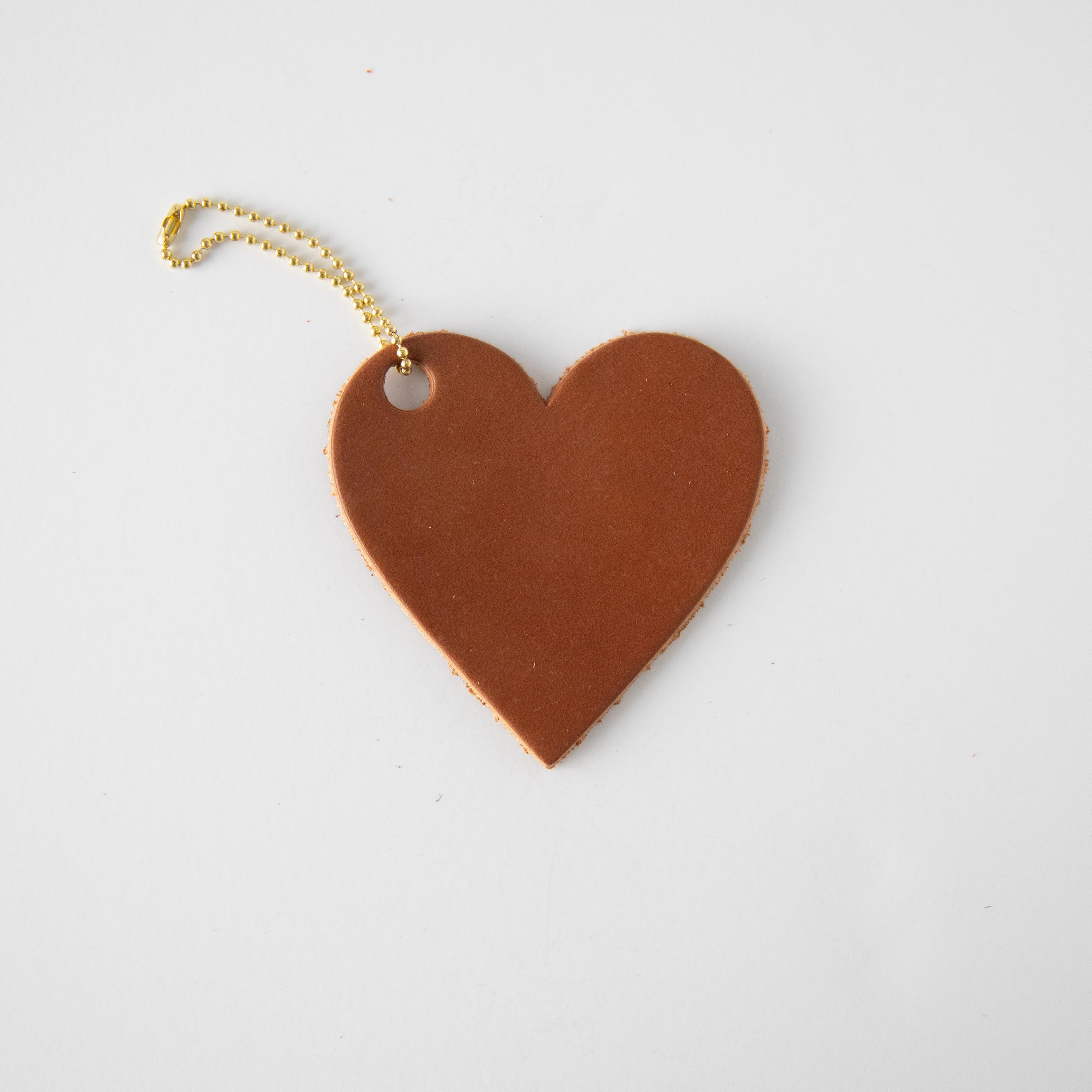 Tan Leather Heart Tag- personalized luggage tags - custom luggage tags - KMM & Co.