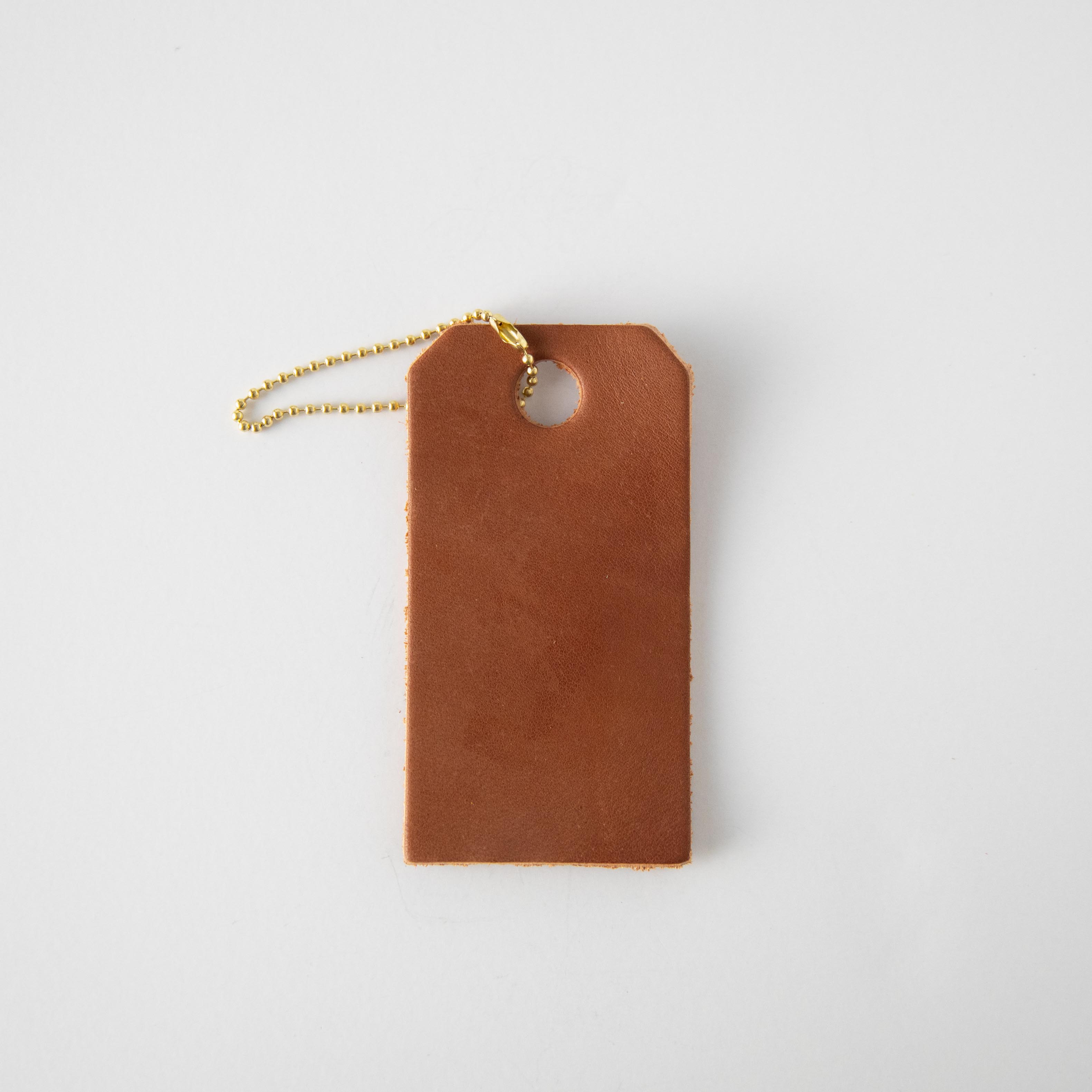 Tan Leather Tag- personalized luggage tags - custom luggage tags - KMM & Co.