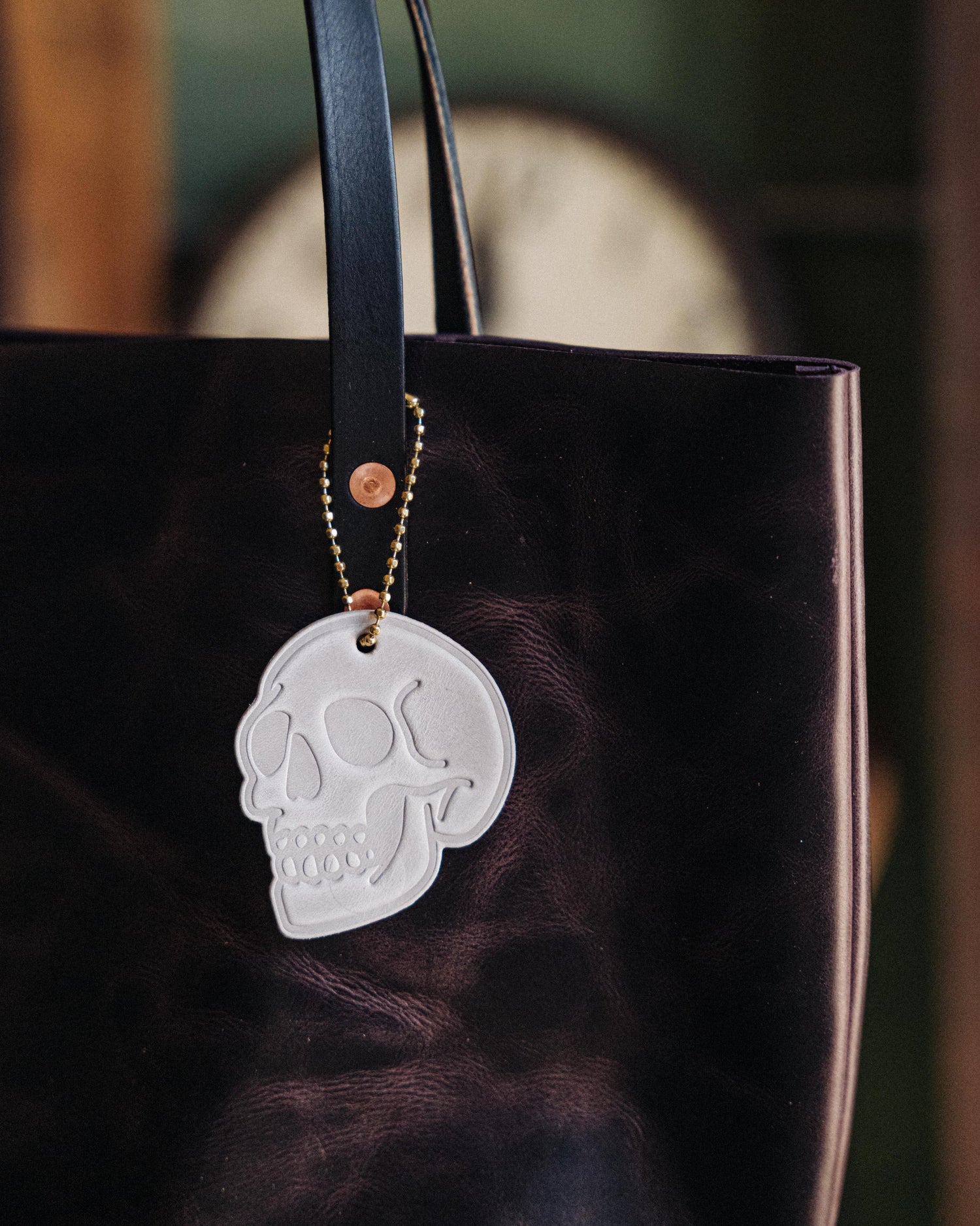 2-Ply Cypress Skull Tag- personalized luggage tags - custom luggage tags - KMM &amp; Co.