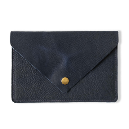 Navy Kodiak Leather Clutch