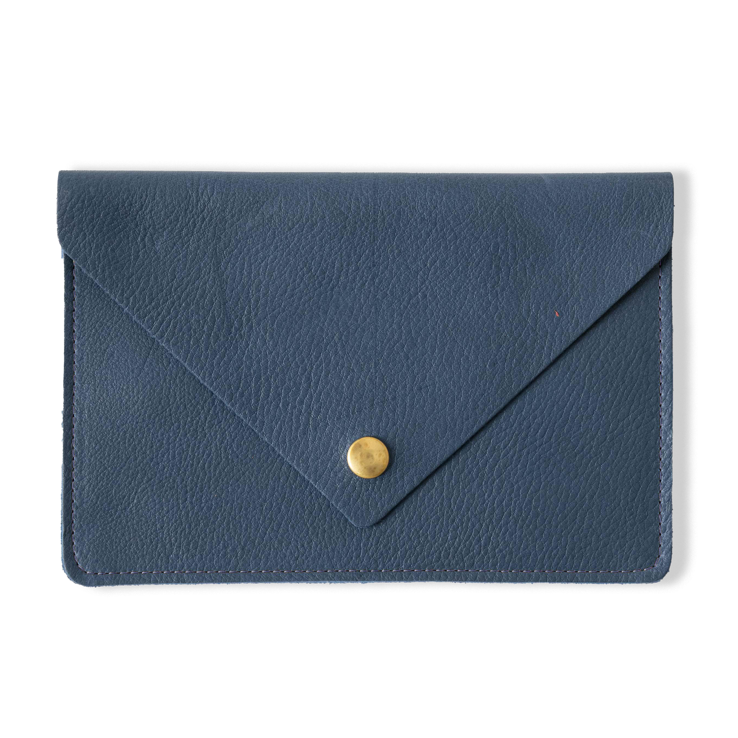 Blue Cypress Leather Clutch