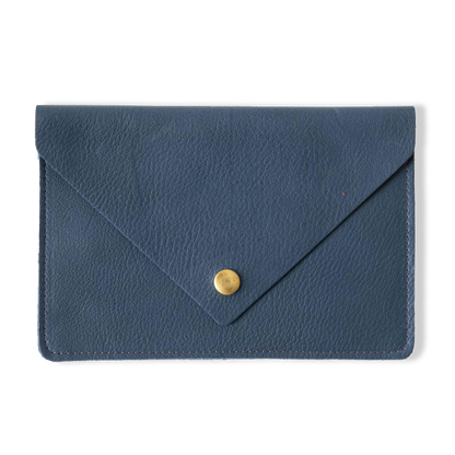 Blue Cypress Leather Clutch