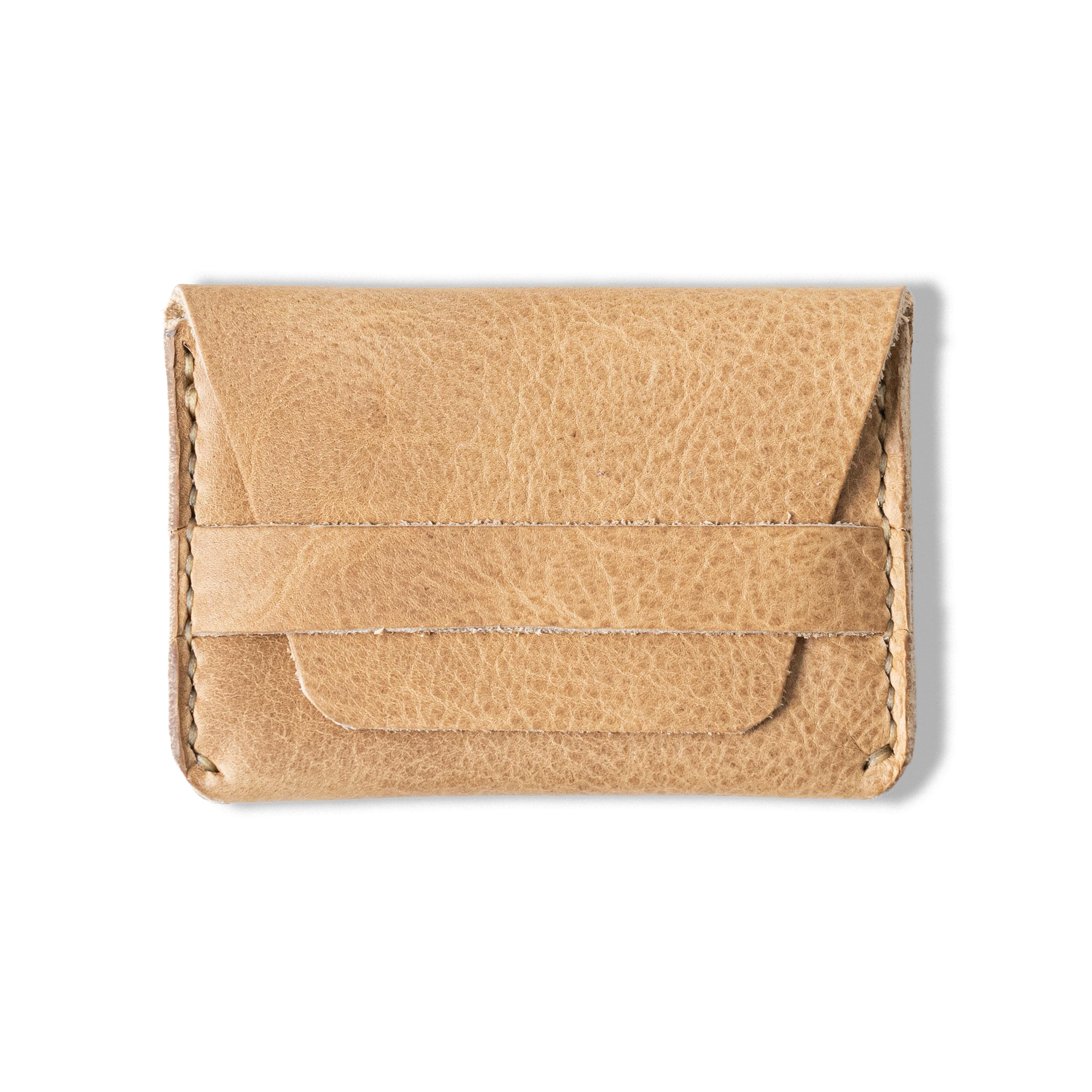 Beige Bison Flap Wallet