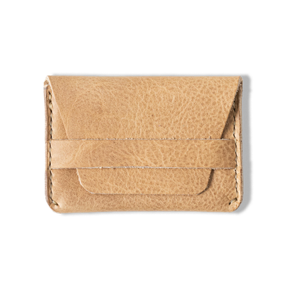 Beige Bison Flap Wallet