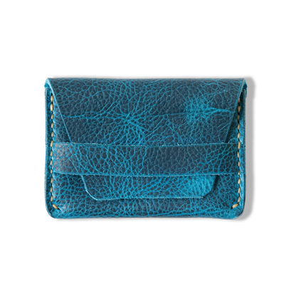 Petrol Blue Bison Flap Wallet