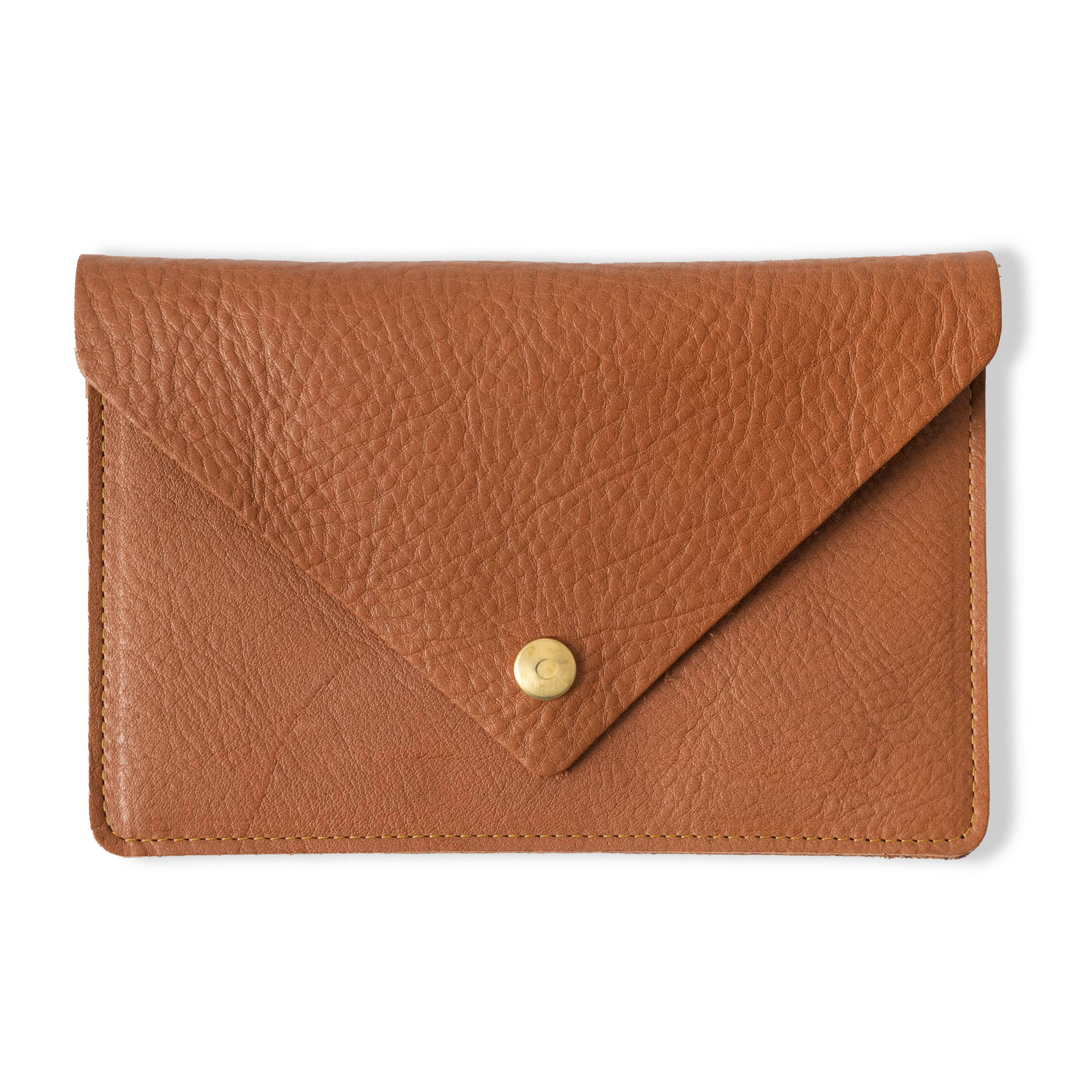 Cognac Cypress Leather Clutch