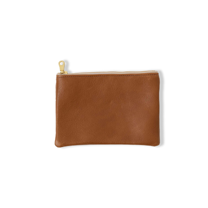 Cognac Cypress Small Zip Pouch