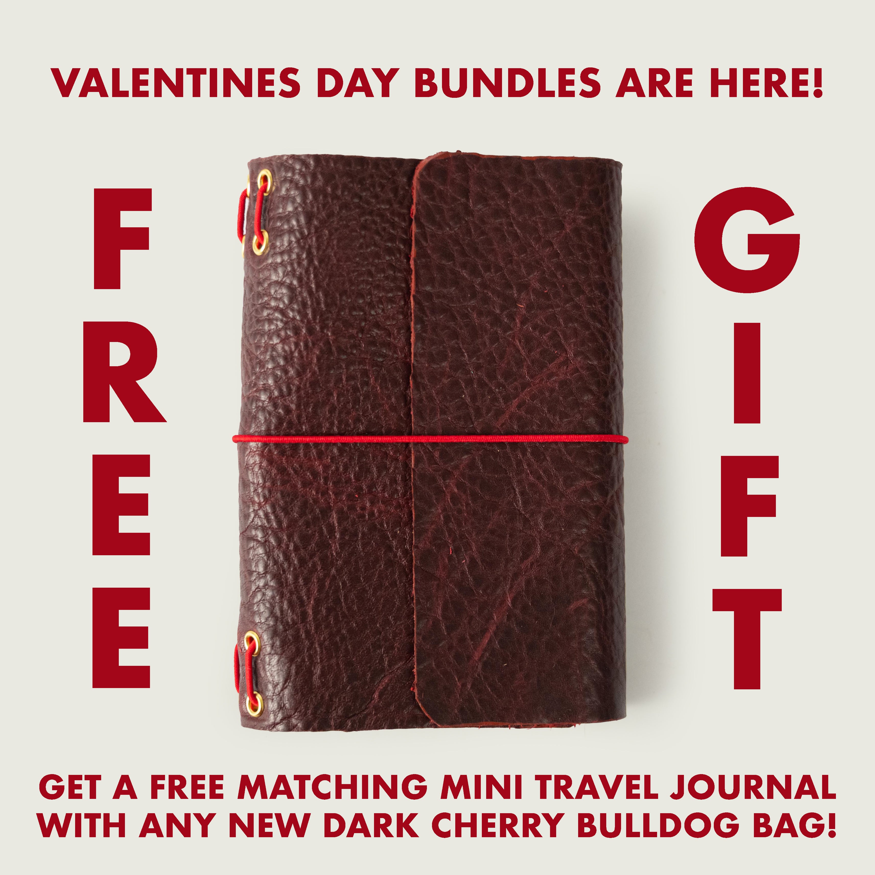 Dark Cherry Bulldog Mini Travel Journal