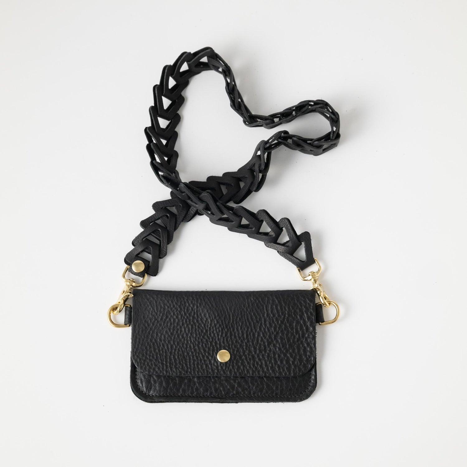 Leather Roulette Wristlet Clutch