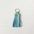 Aegean Blue Tassel Keychain- leather tassel keychain - KMM & Co.