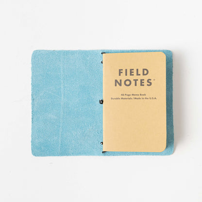 Aegean Blue Travel Notebook- leather journal - leather notebook - KMM &amp; Co.