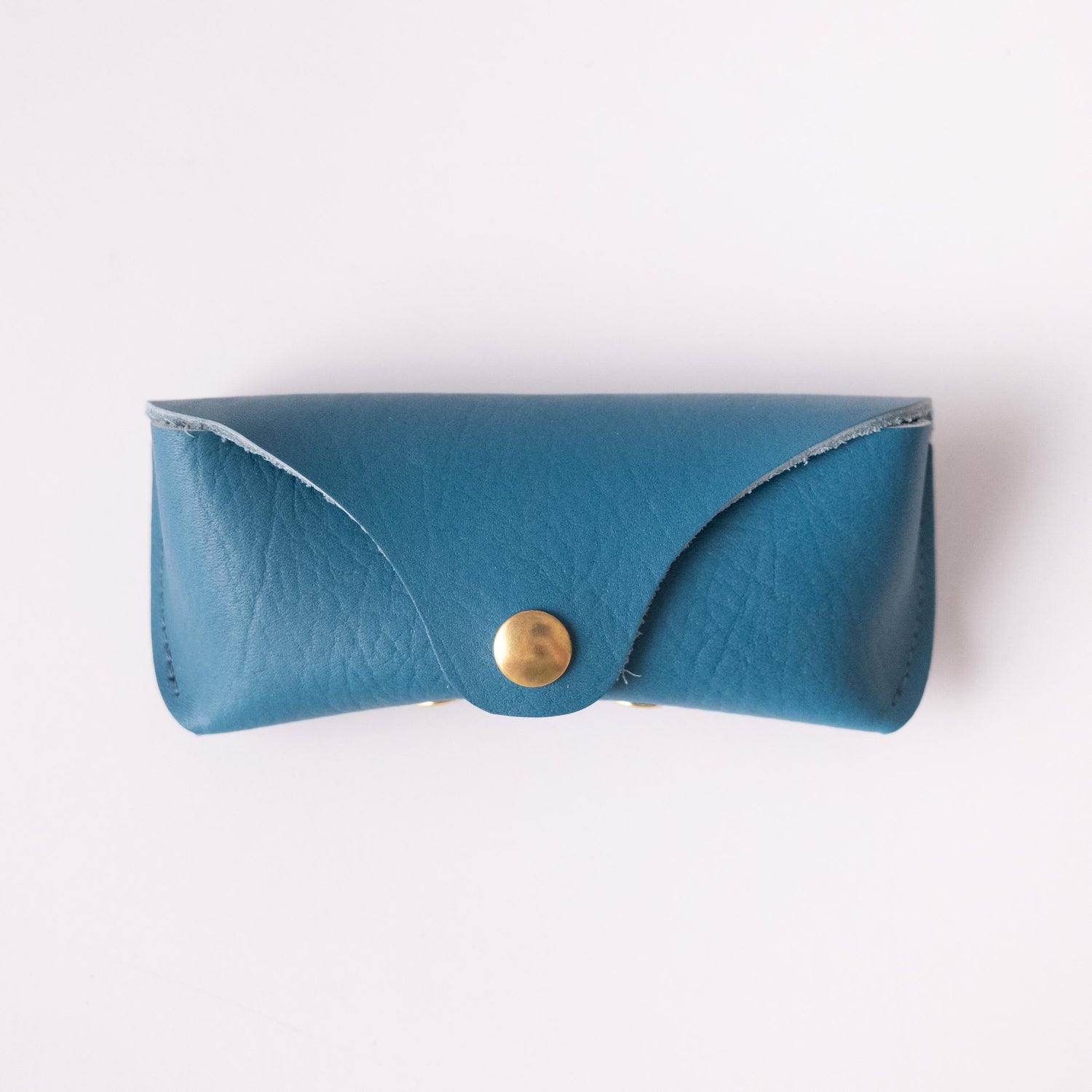 Aqua Bullhide Sunglasses Case- leather glasses case - KMM &amp; Co.