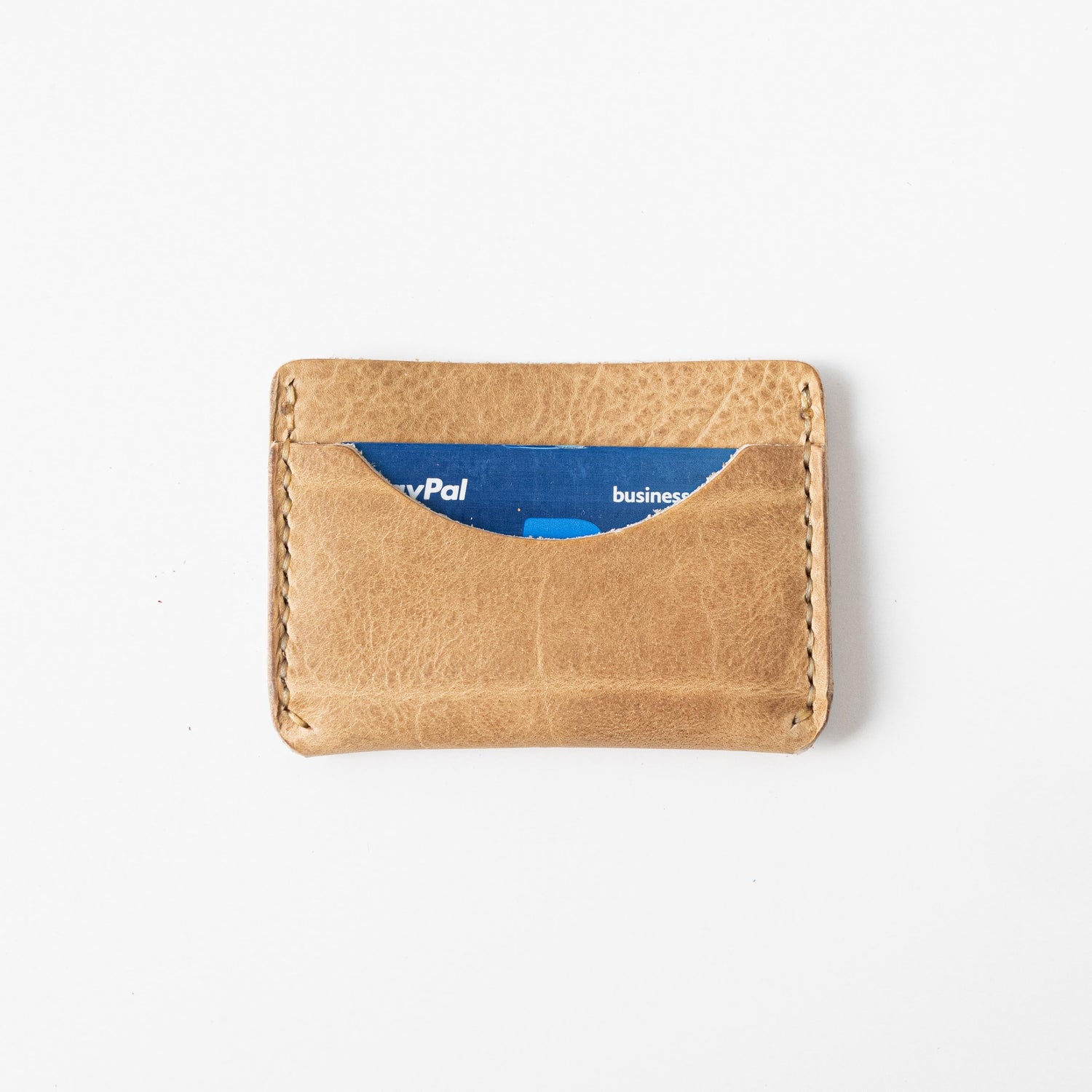 Beige Bison Card Case- mens leather wallet - leather wallets for women - KMM &amp; Co.