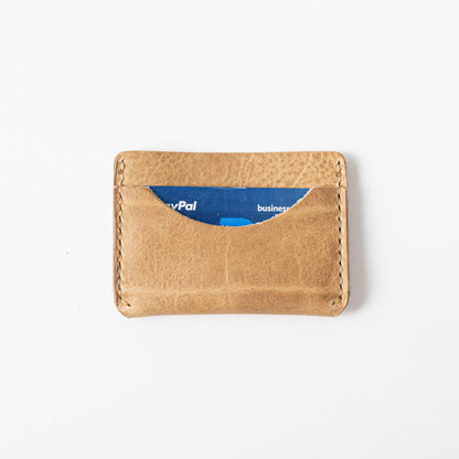 Beige Bison Card Case- mens leather wallet - leather wallets for women - KMM &amp; Co.
